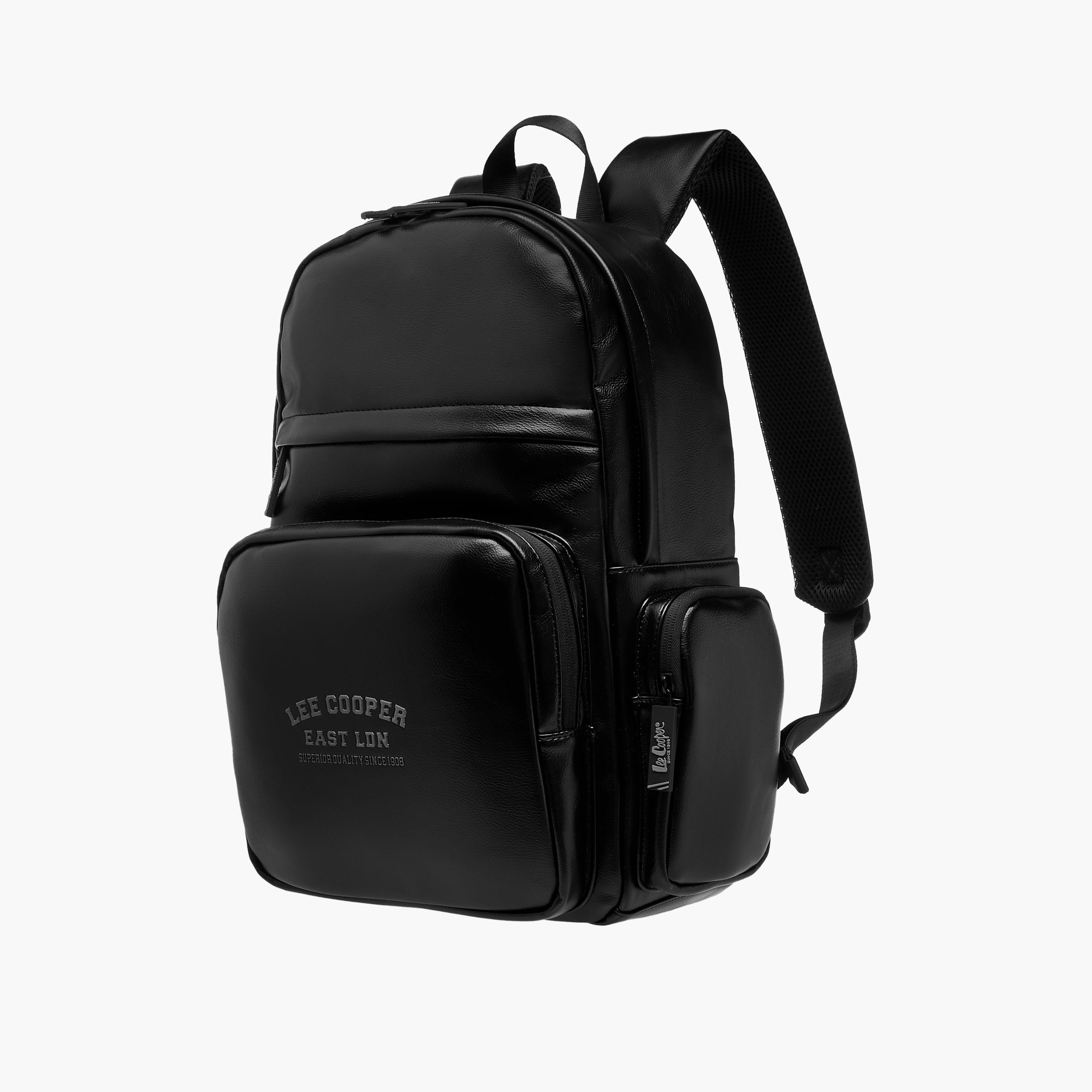 Lee Cooper Logo Detail Backpack with Adjustable Straps and Zip Closure - 32x45 cm-men-bags-image-2