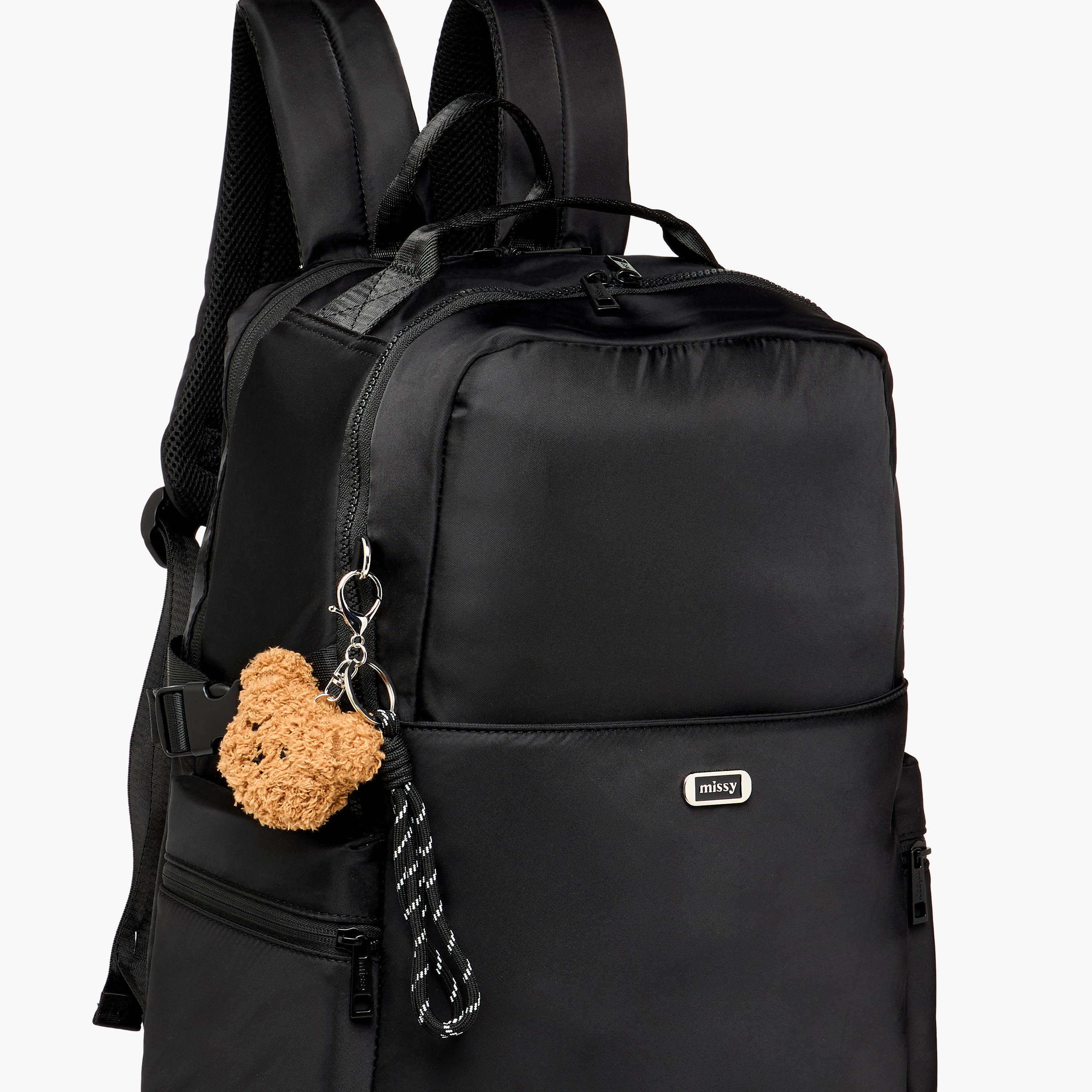 Missy Solid Backpack with Adjustable Shoulder Straps and Zip Closure - 29x32x48 cms-women-bagsandwallets-backpacks-image-5