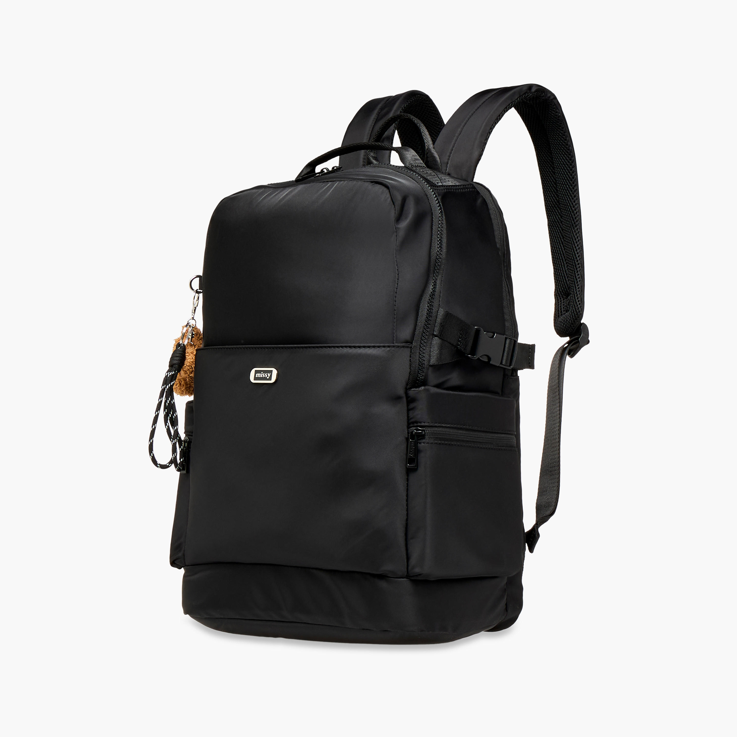 Missy Solid Backpack with Adjustable Shoulder Straps and Zip Closure - 29x32x48 cms-women-bagsandwallets-backpacks-image-6