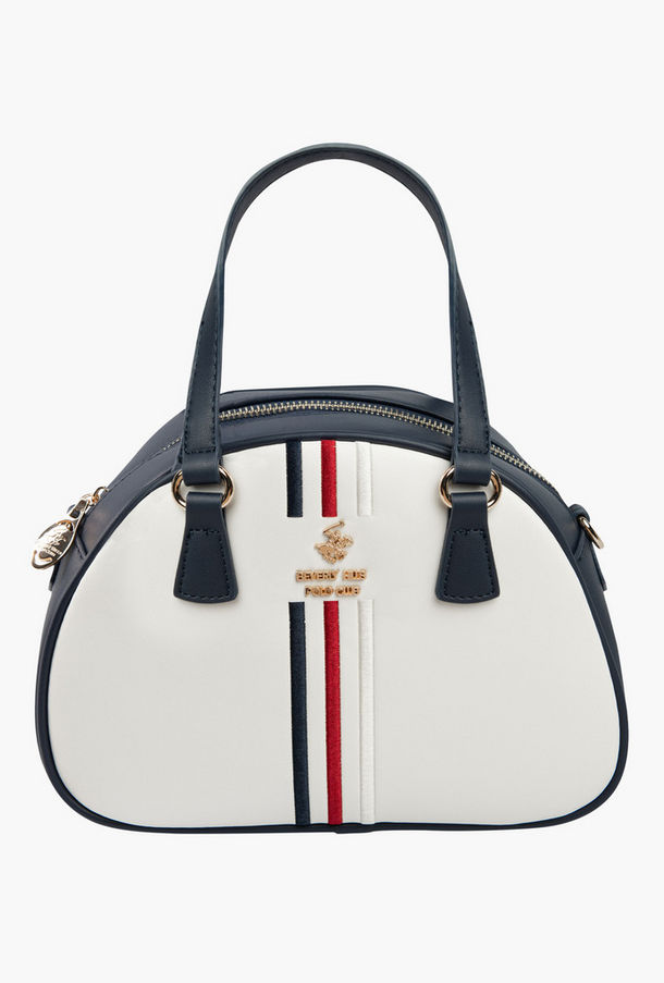 Beverly Hills Polo Club Logo Detail Sling Bag with Zip Closure and Detachable Strap-women-image-1