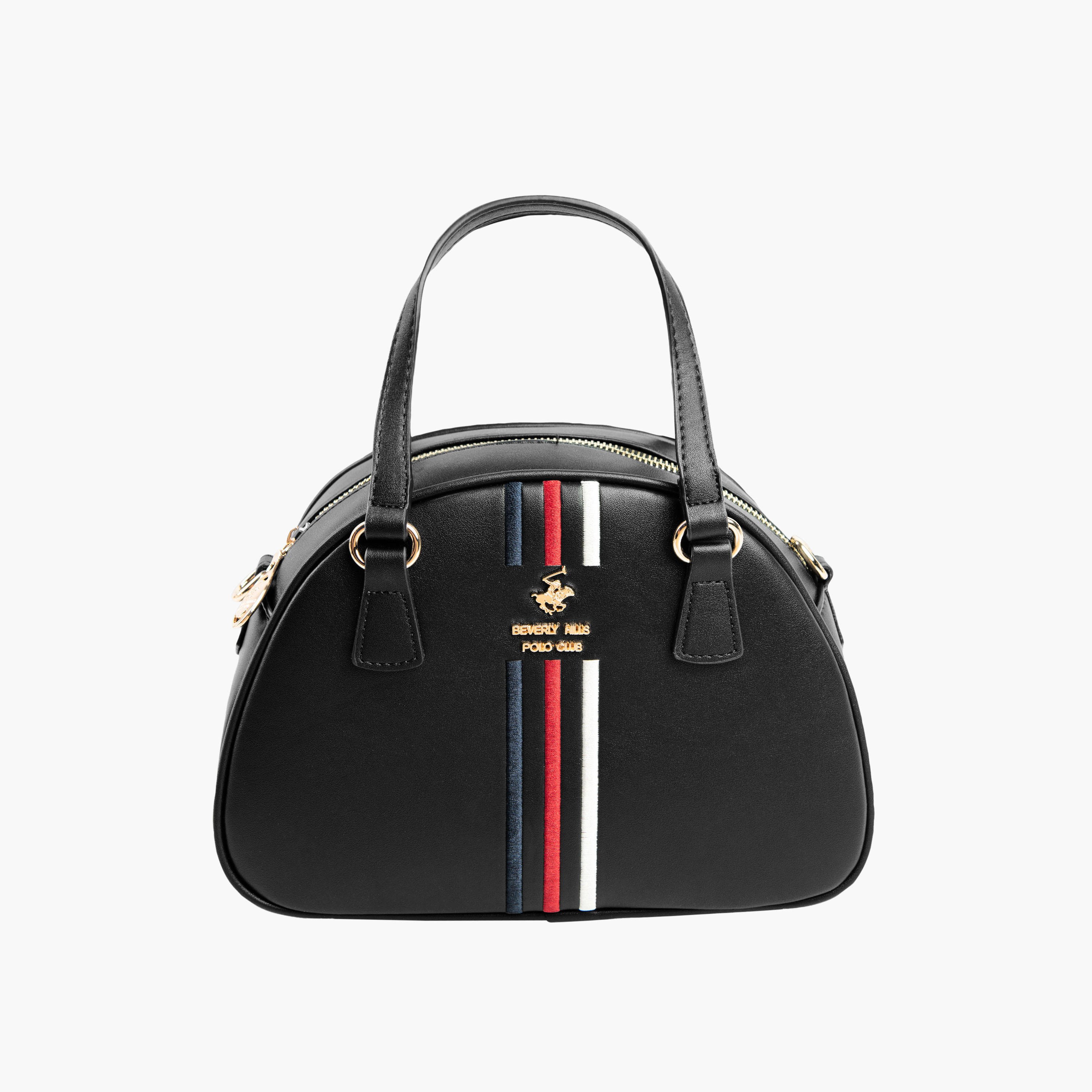 شنطة بسحاب إغلاق وحزام قابل للفصل وتفاصيل شعار من بيفرلي هيلز بولو كلوب-women-bagsandwallets-handbags-image-1
