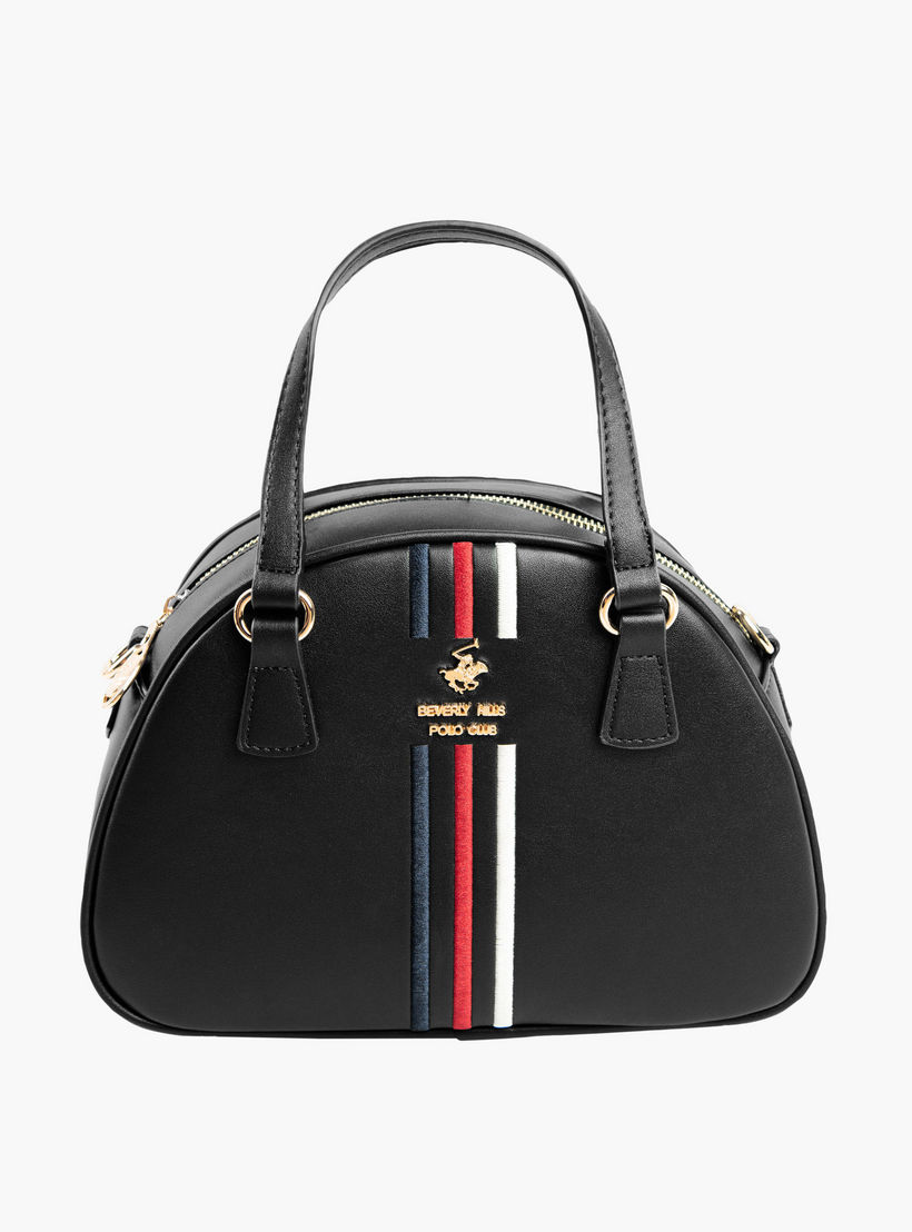 شنطة بسحاب إغلاق وحزام قابل للفصل وتفاصيل شعار من بيفرلي هيلز بولو كلوب-women-bagsandwallets-handbags-image-1