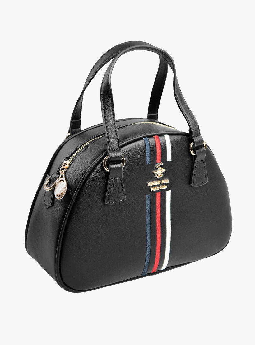 شنطة بسحاب إغلاق وحزام قابل للفصل وتفاصيل شعار من بيفرلي هيلز بولو كلوب-women-bagsandwallets-handbags-image-3