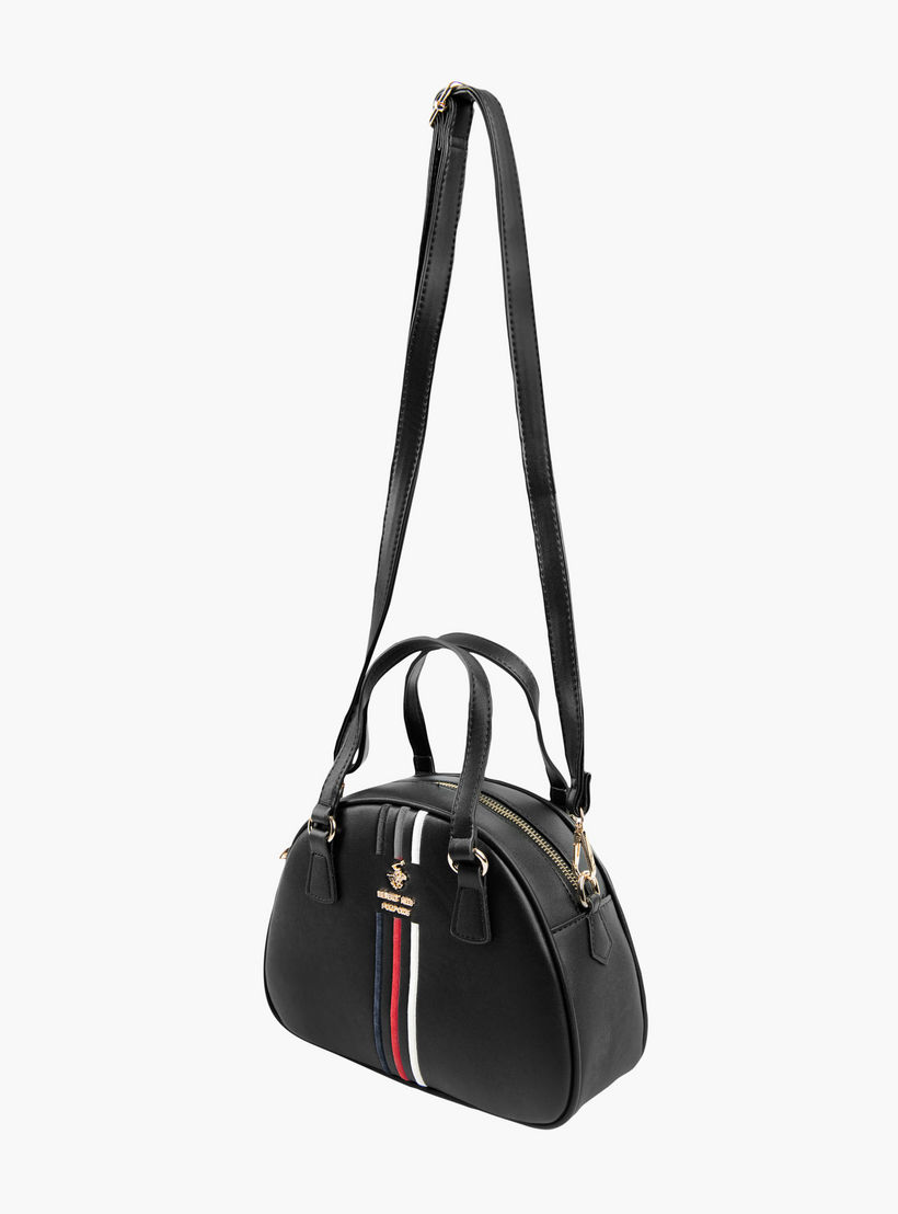 شنطة بسحاب إغلاق وحزام قابل للفصل وتفاصيل شعار من بيفرلي هيلز بولو كلوب-women-bagsandwallets-handbags-image-4