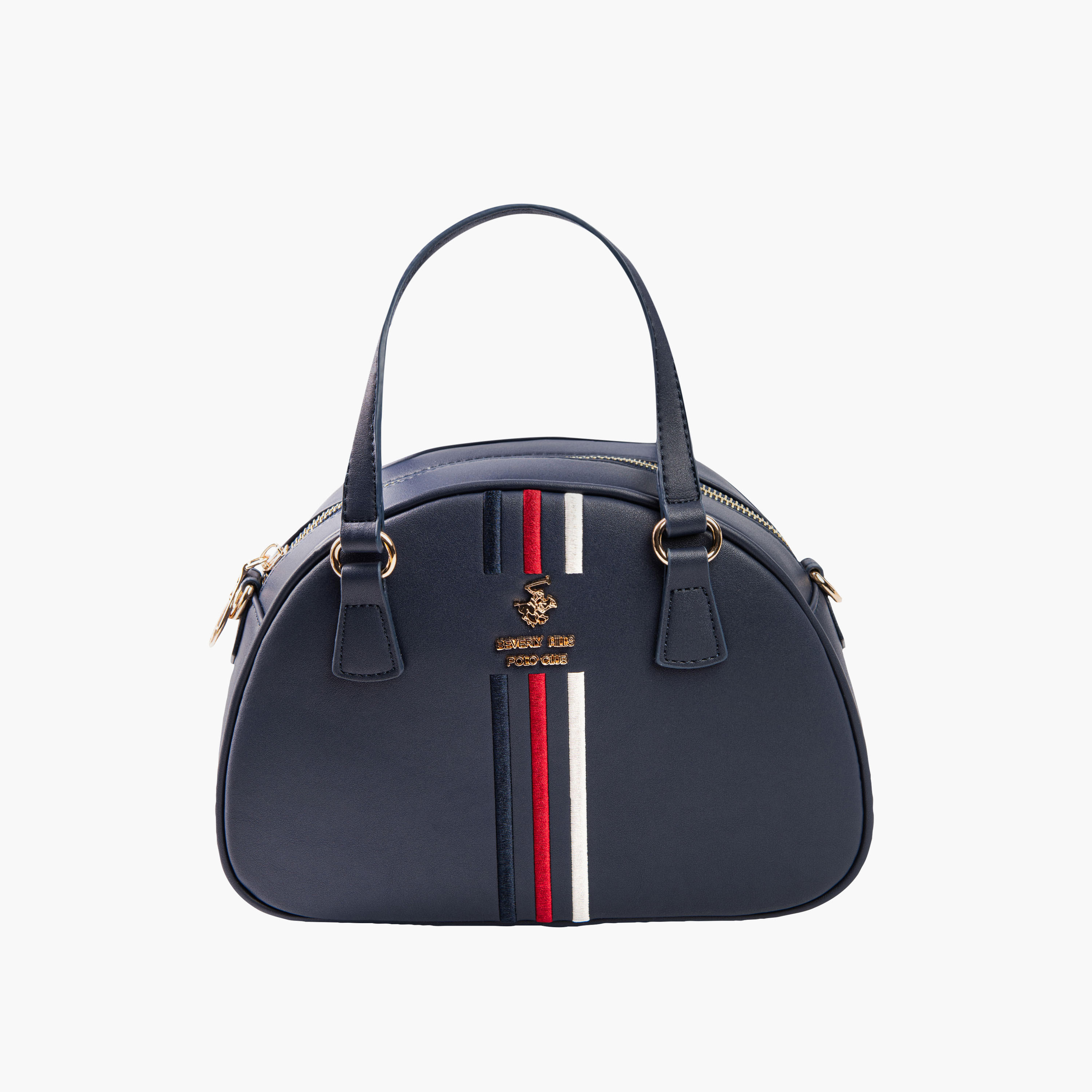 شنطة بسحاب إغلاق وحزام قابل للفصل وتفاصيل شعار من بيفرلي هيلز بولو كلوب-women-bagsandwallets-handbags-image-1