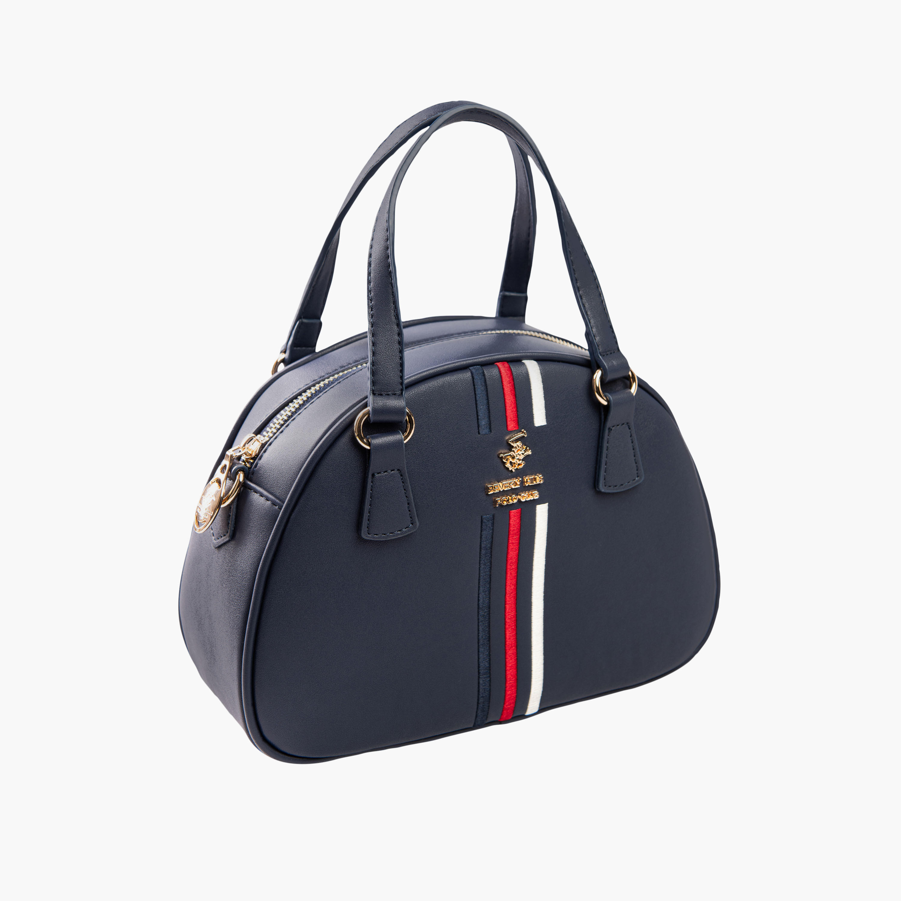 شنطة بسحاب إغلاق وحزام قابل للفصل وتفاصيل شعار من بيفرلي هيلز بولو كلوب-women-bagsandwallets-handbags-image-3