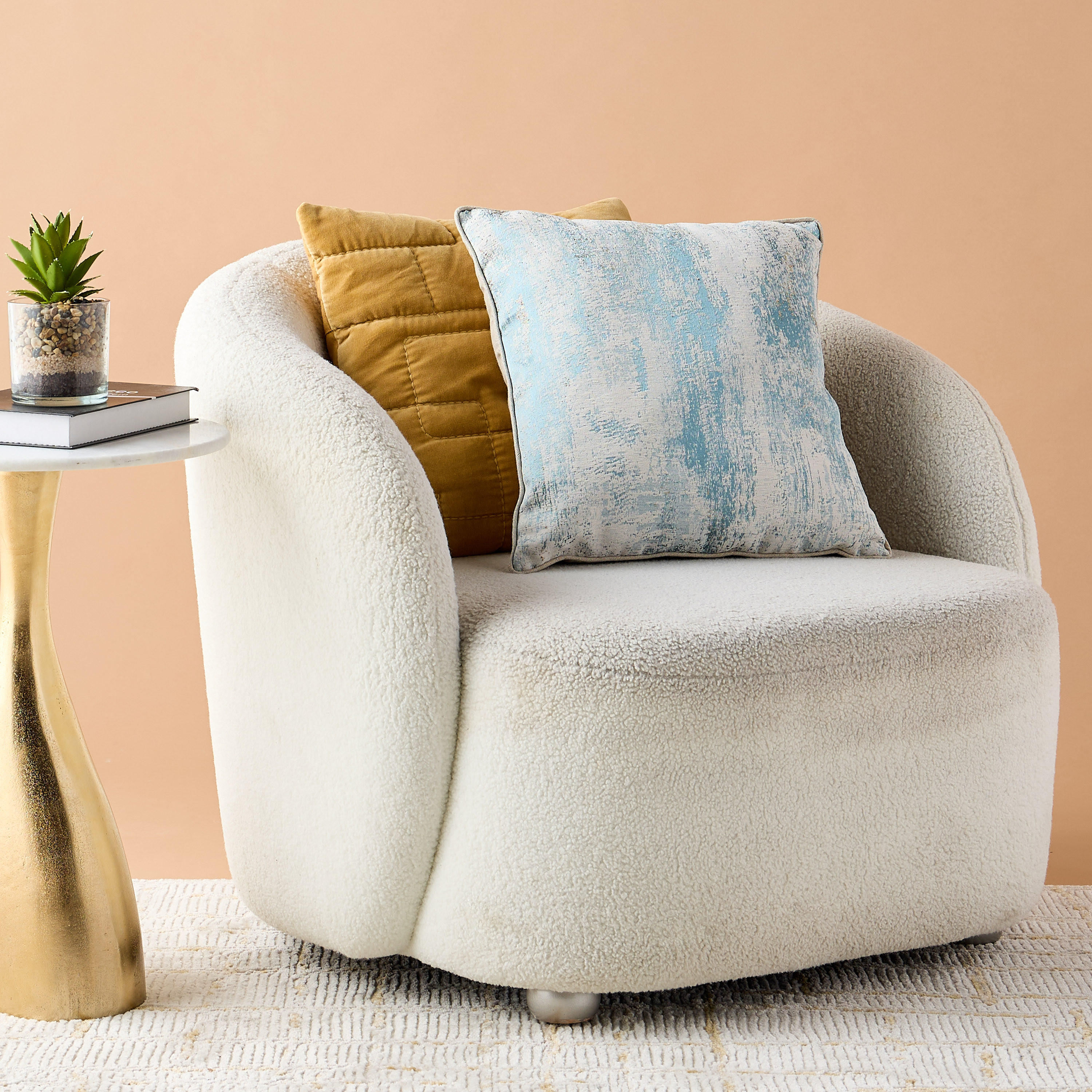 Jacquard Filled Cushion with Piping - 45x45 cms-household-cushionsandthrows-filledcushions-decorativecushions-image-1