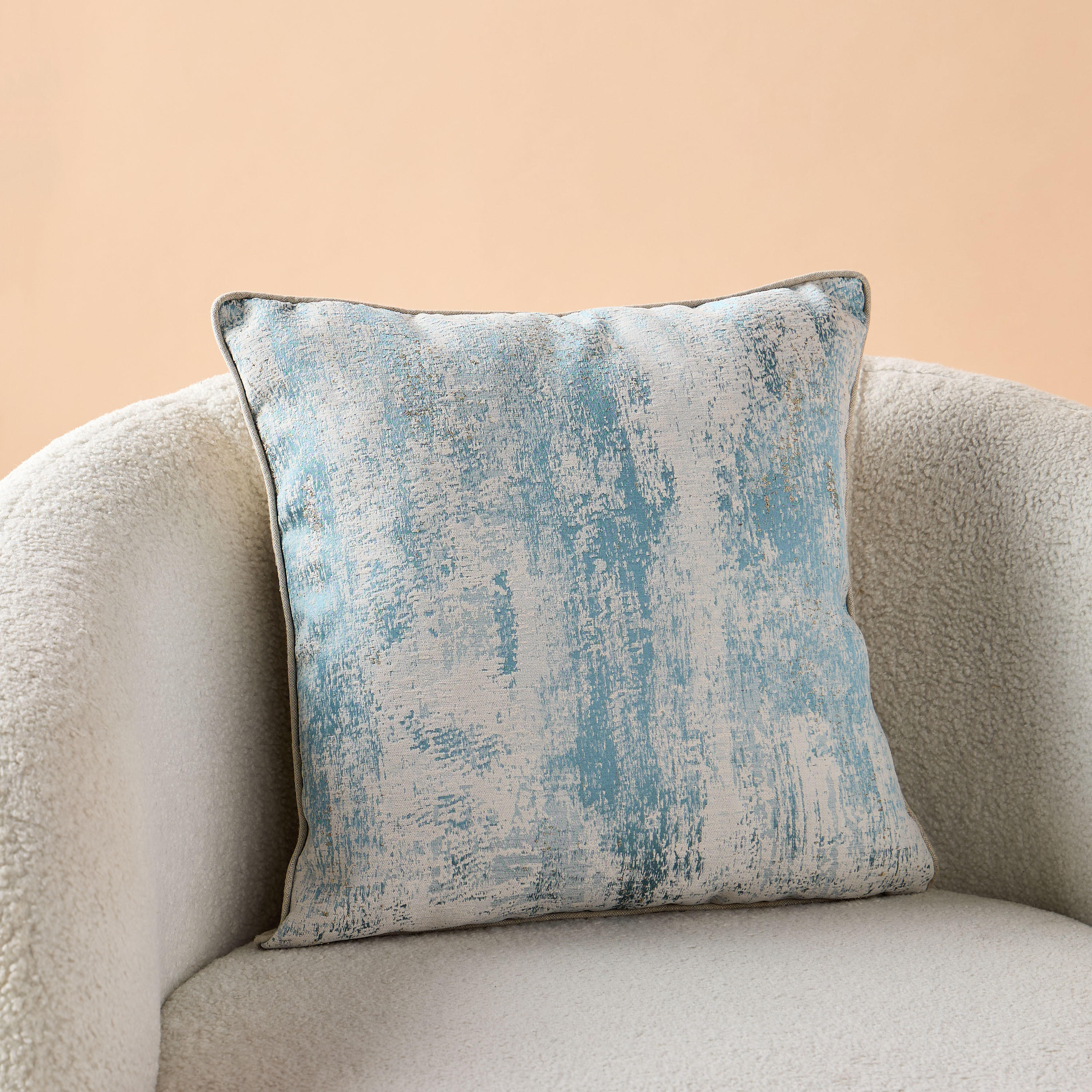 Jacquard Filled Cushion with Piping - 45x45 cms-household-cushionsandthrows-filledcushions-decorativecushions-image-2