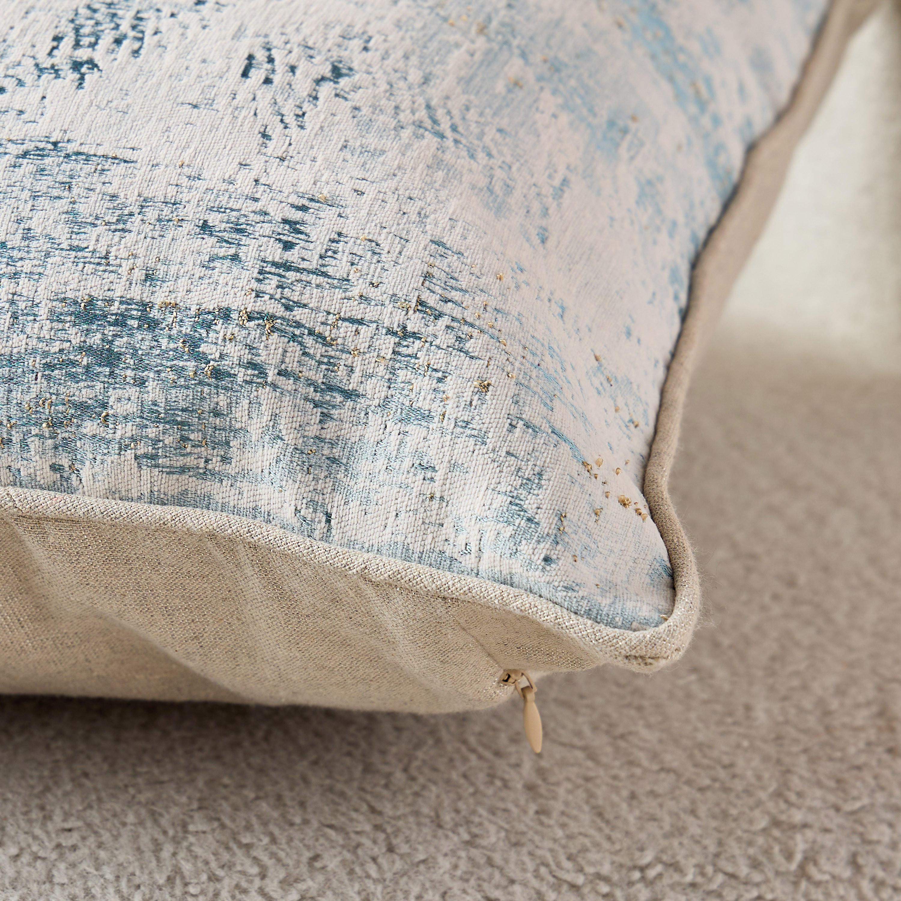 Jacquard Filled Cushion with Piping - 45x45 cms-household-cushionsandthrows-filledcushions-decorativecushions-image-4