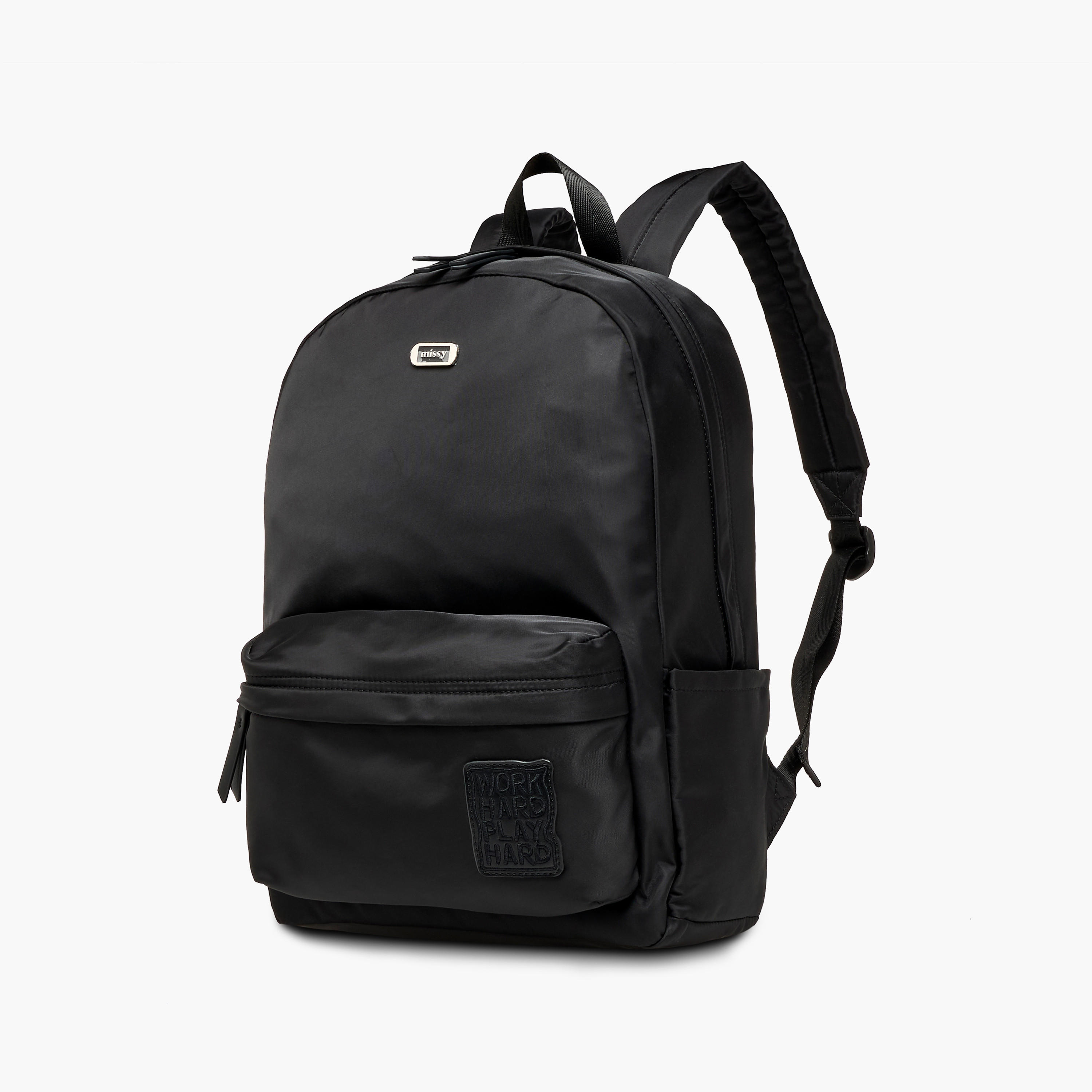 Missy Applique Detail Backpack with Adjustable Straps and Zip Closure - 11x32x42 cm-men-bags-image-2