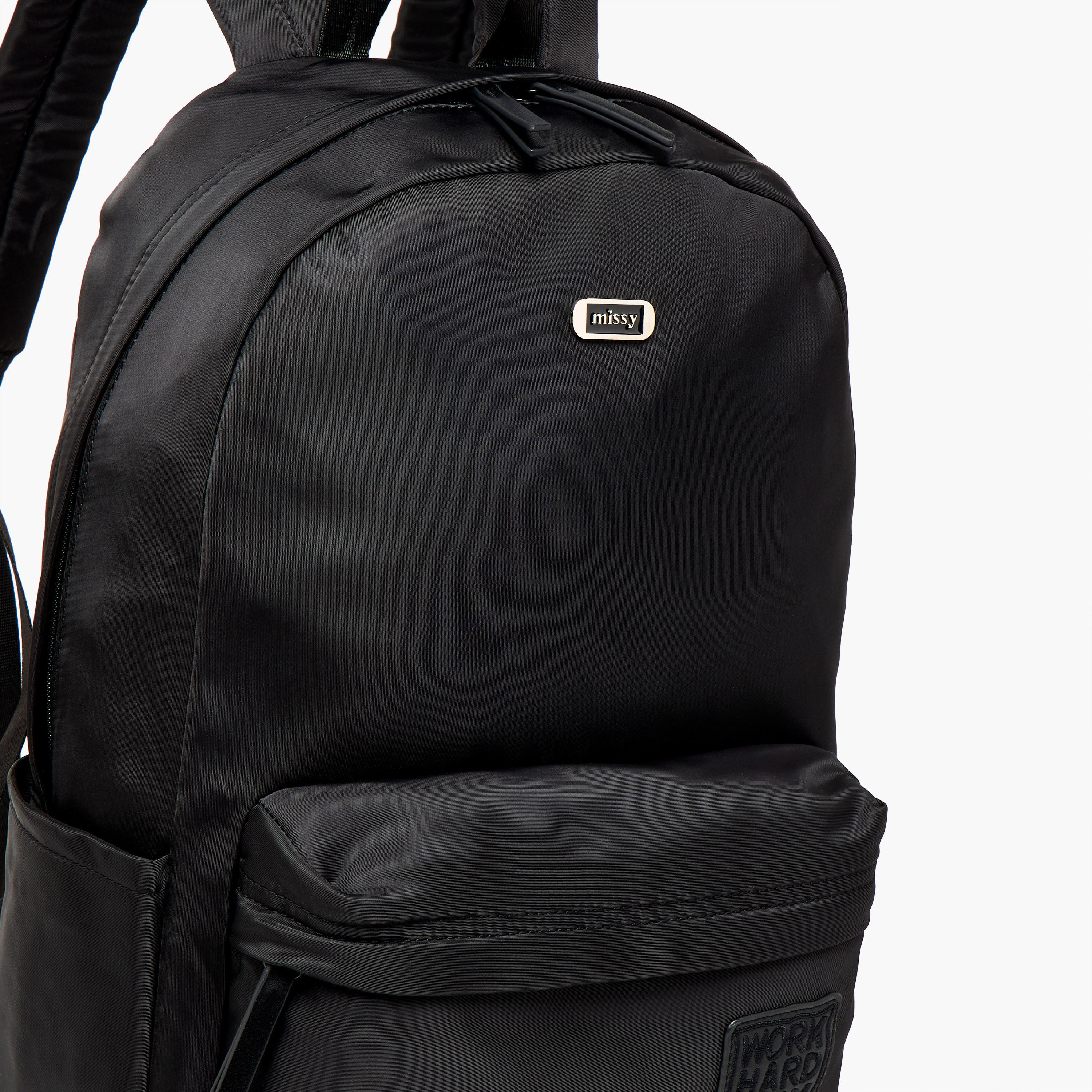 Missy Applique Detail Backpack with Adjustable Straps and Zip Closure - 11x32x42 cm-men-bags-image-4