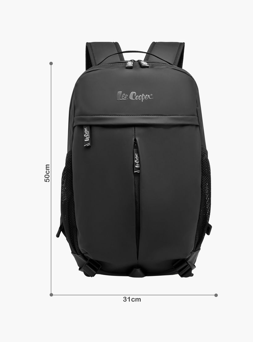 Lee Cooper Solid Backpack with Adjustable Straps and Zip Closure - 14x31x50 cms-men-bags-image-2