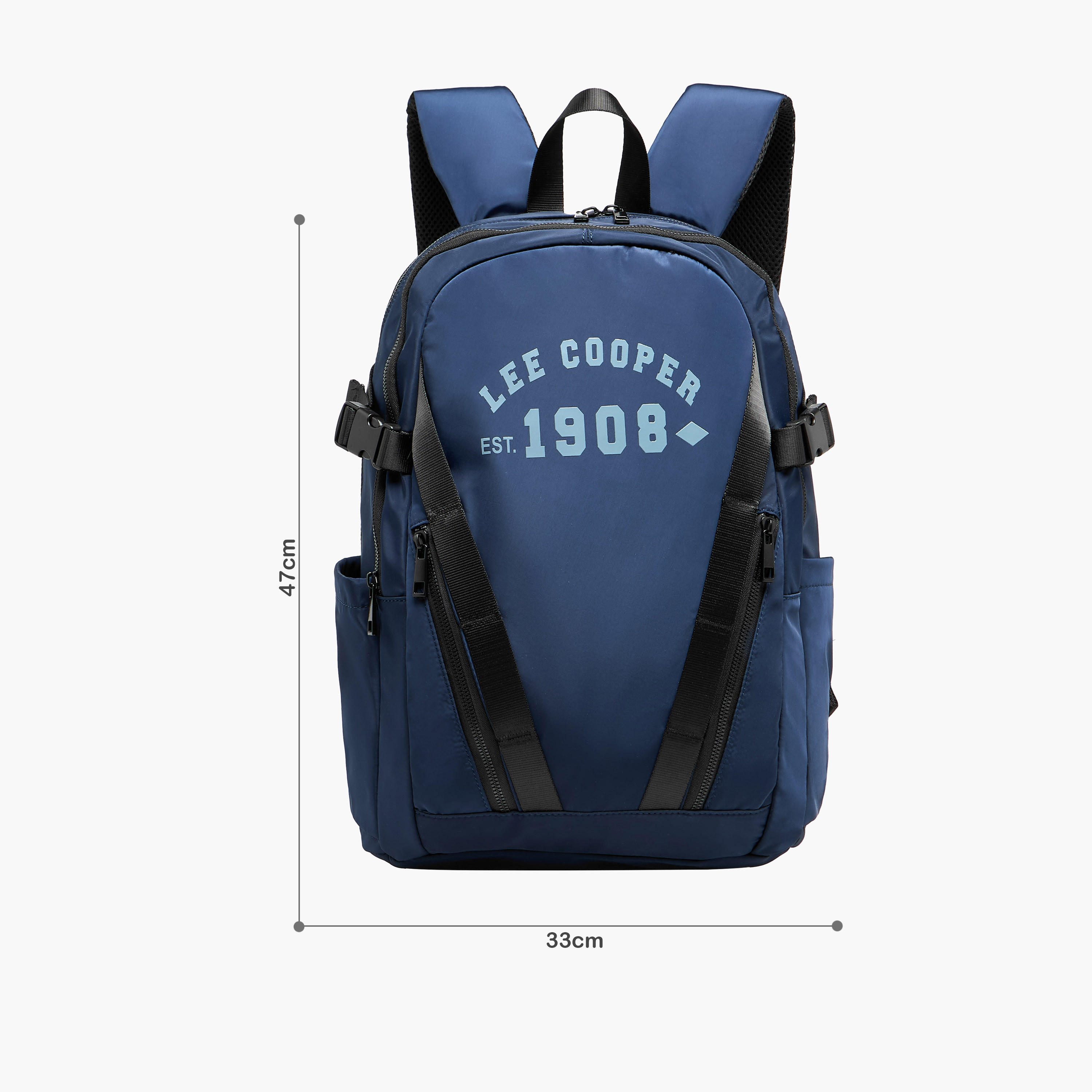 شنطة ظهر بطبعات وأحزمة قابلة للتعديل وسحاب إغلاق من لي كوبر - 16xX33X47 سم-men-bags-image-2
