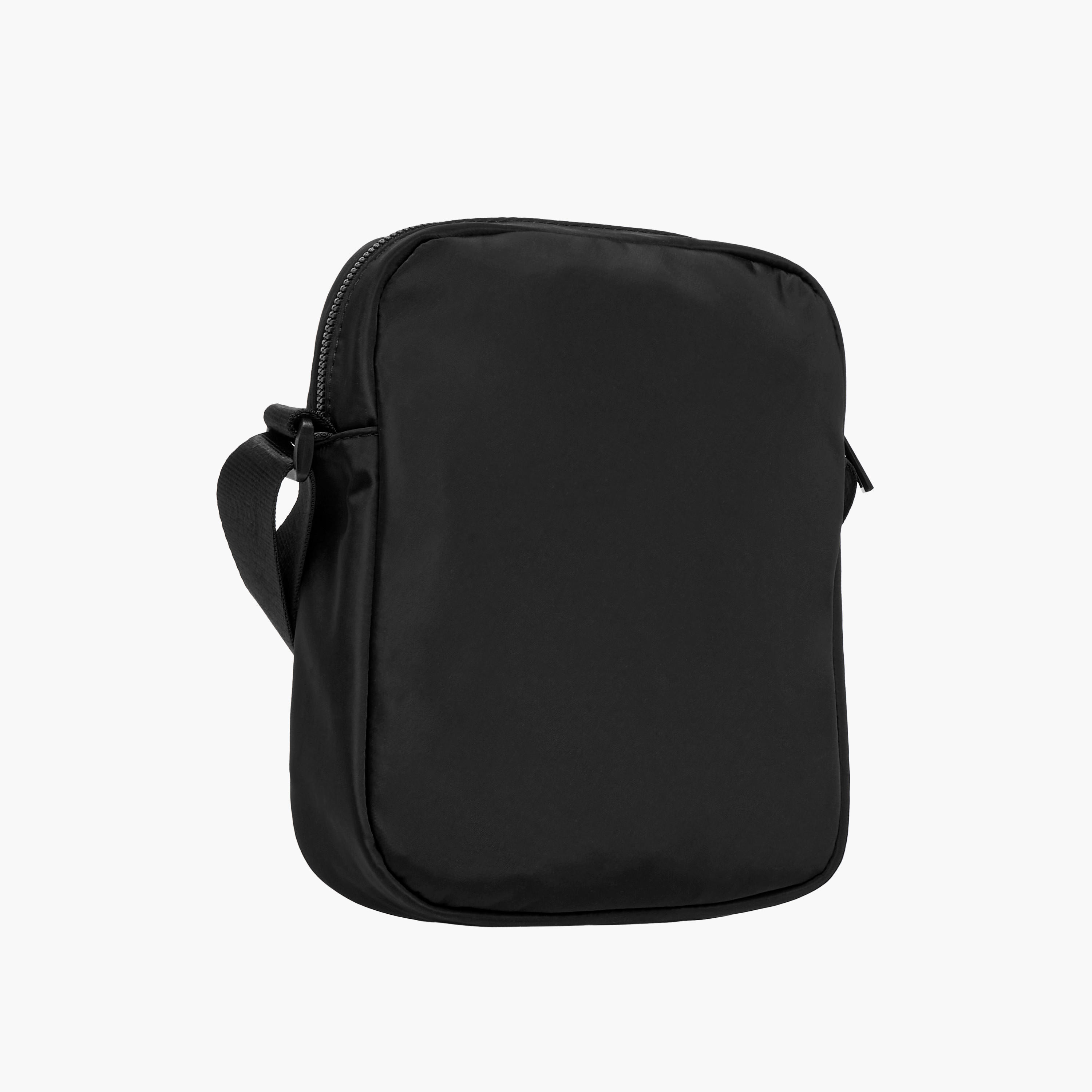 Lee Cooper Logo Print Crossbody Bag with Adjustable Strap and Zip Closure-men-bags-image-4