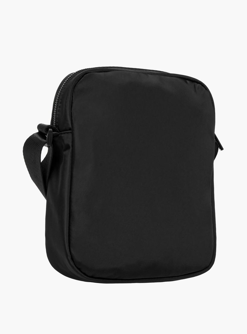 Lee Cooper Logo Print Crossbody Bag with Adjustable Strap and Zip Closure-men-bags-image-4