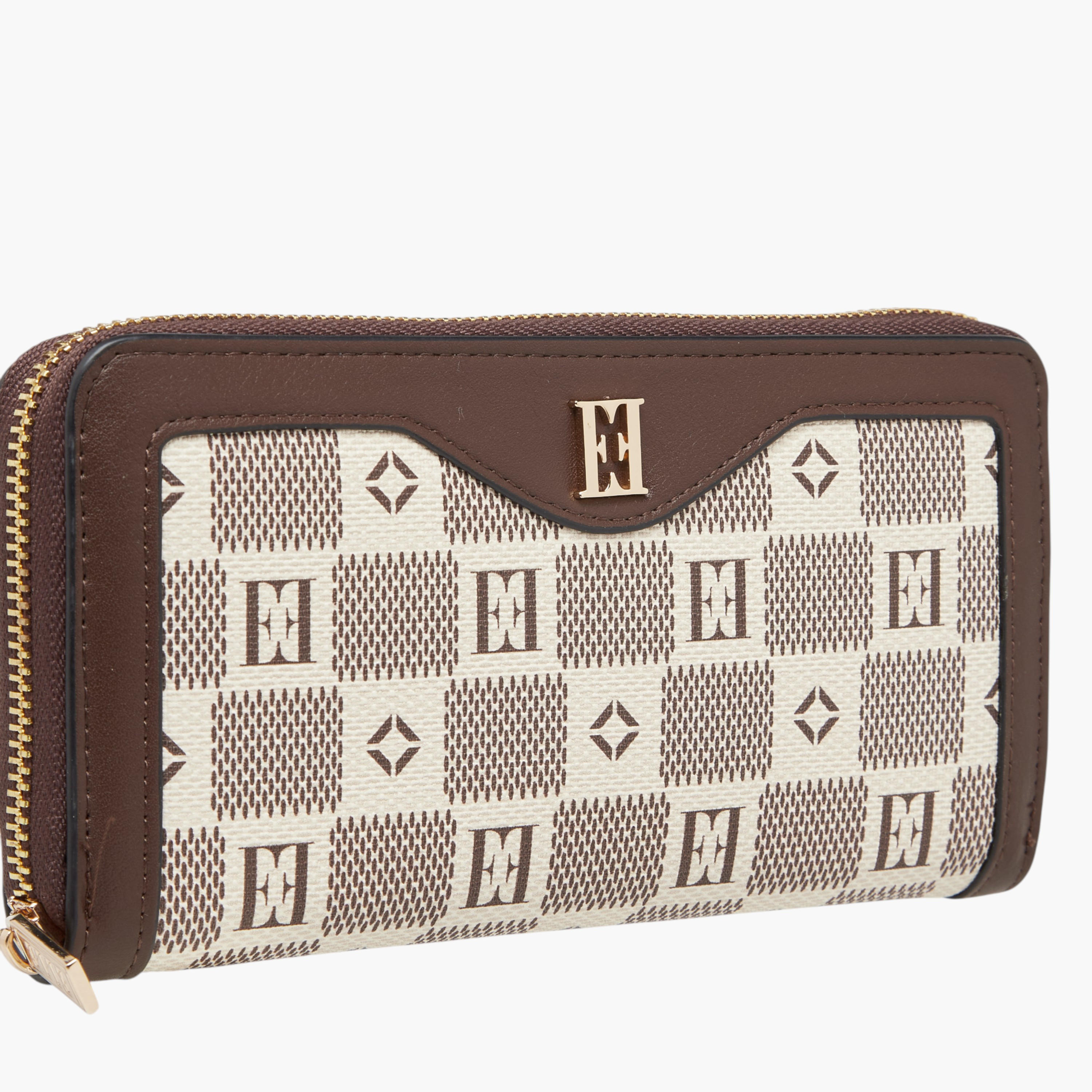 محفظة بسحاب إغلاق دائري وطبعات مونوجرام من إيل-women-bagsandwallets-wallets-image-3