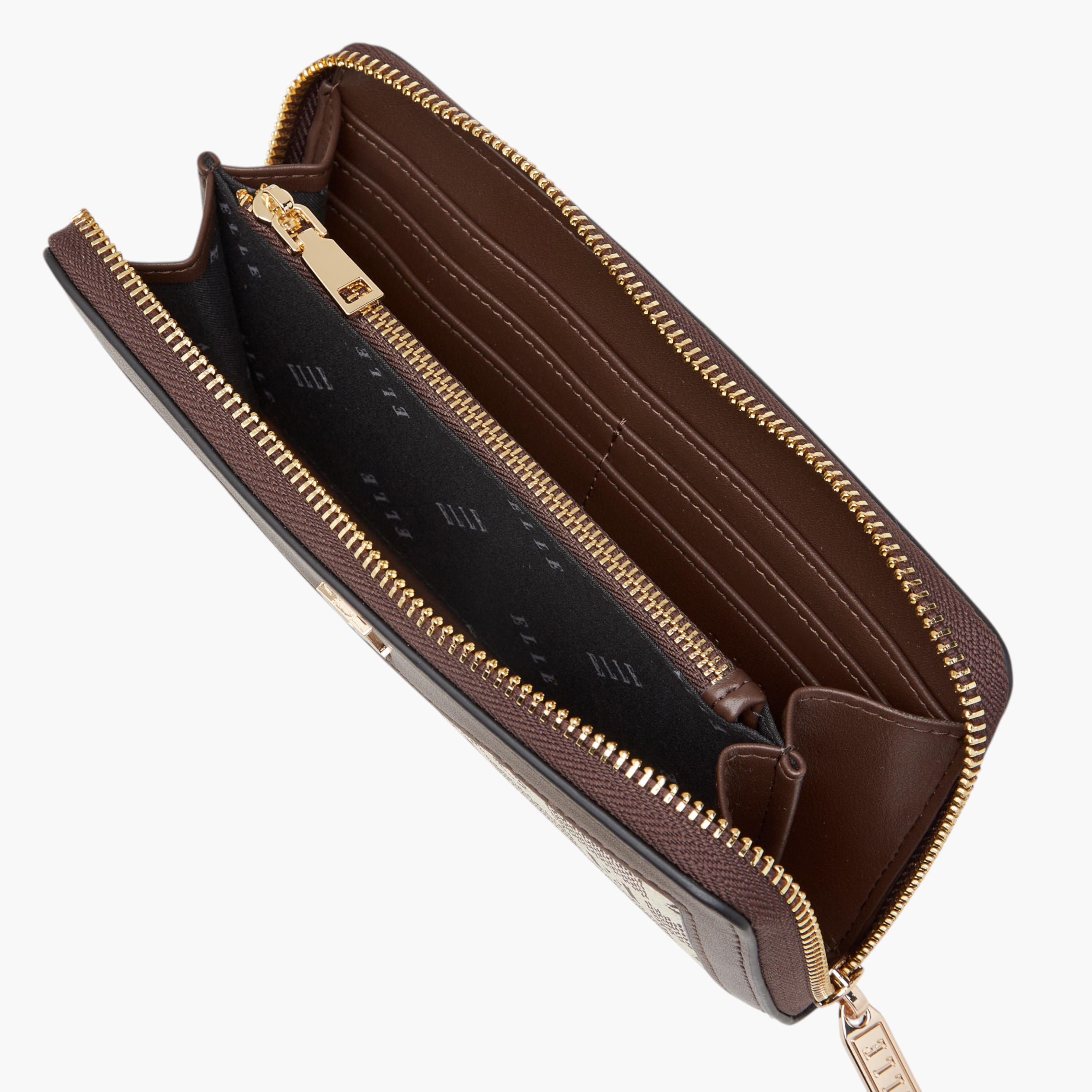 محفظة بسحاب إغلاق دائري وطبعات مونوجرام من إيل-women-bagsandwallets-wallets-image-1