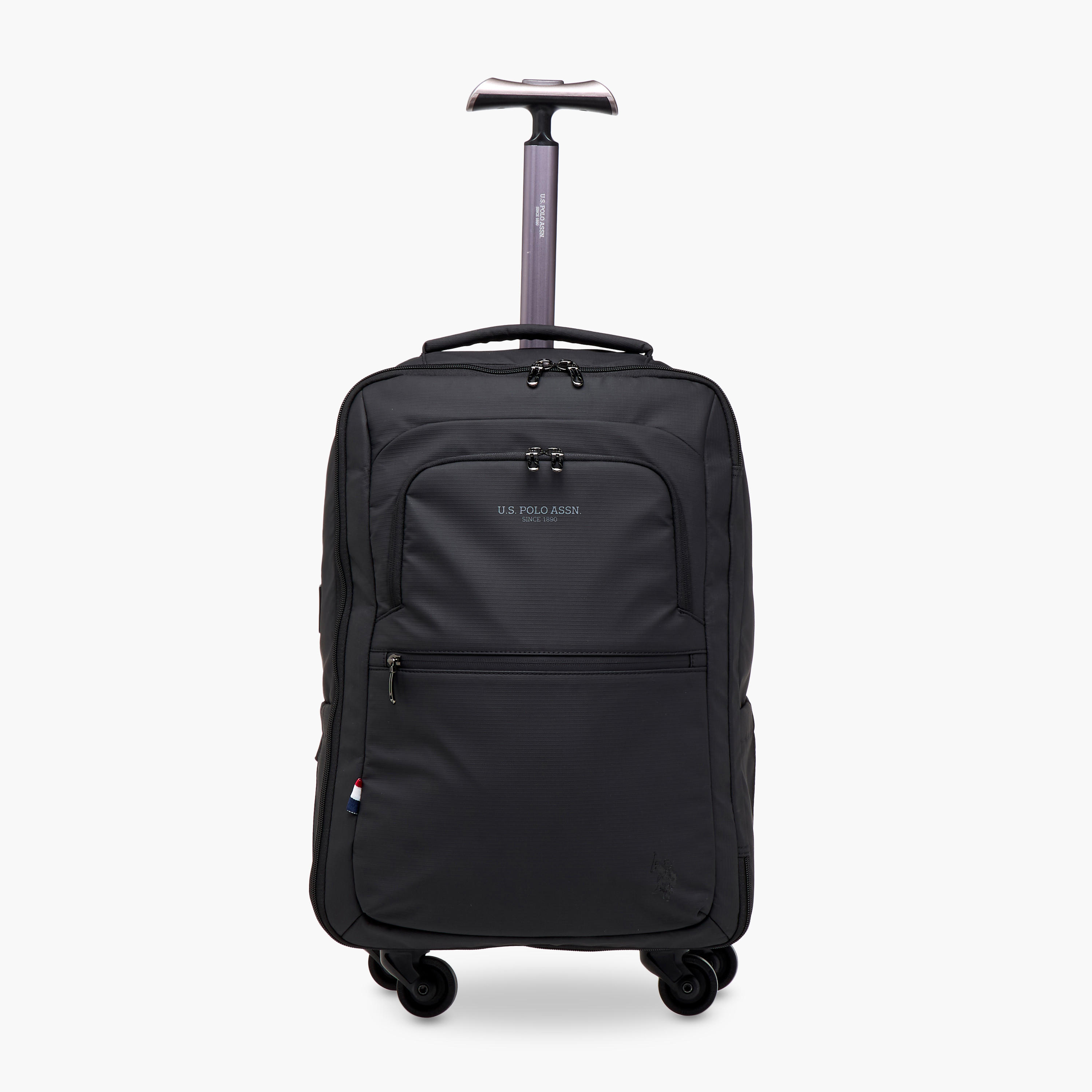 US POLO ASSN. Logo Detail 19-inch Trolley Backpack with Retractable Handle - 60x35x32 cms-school-bagsandbackpacks-trolleybags-image-1