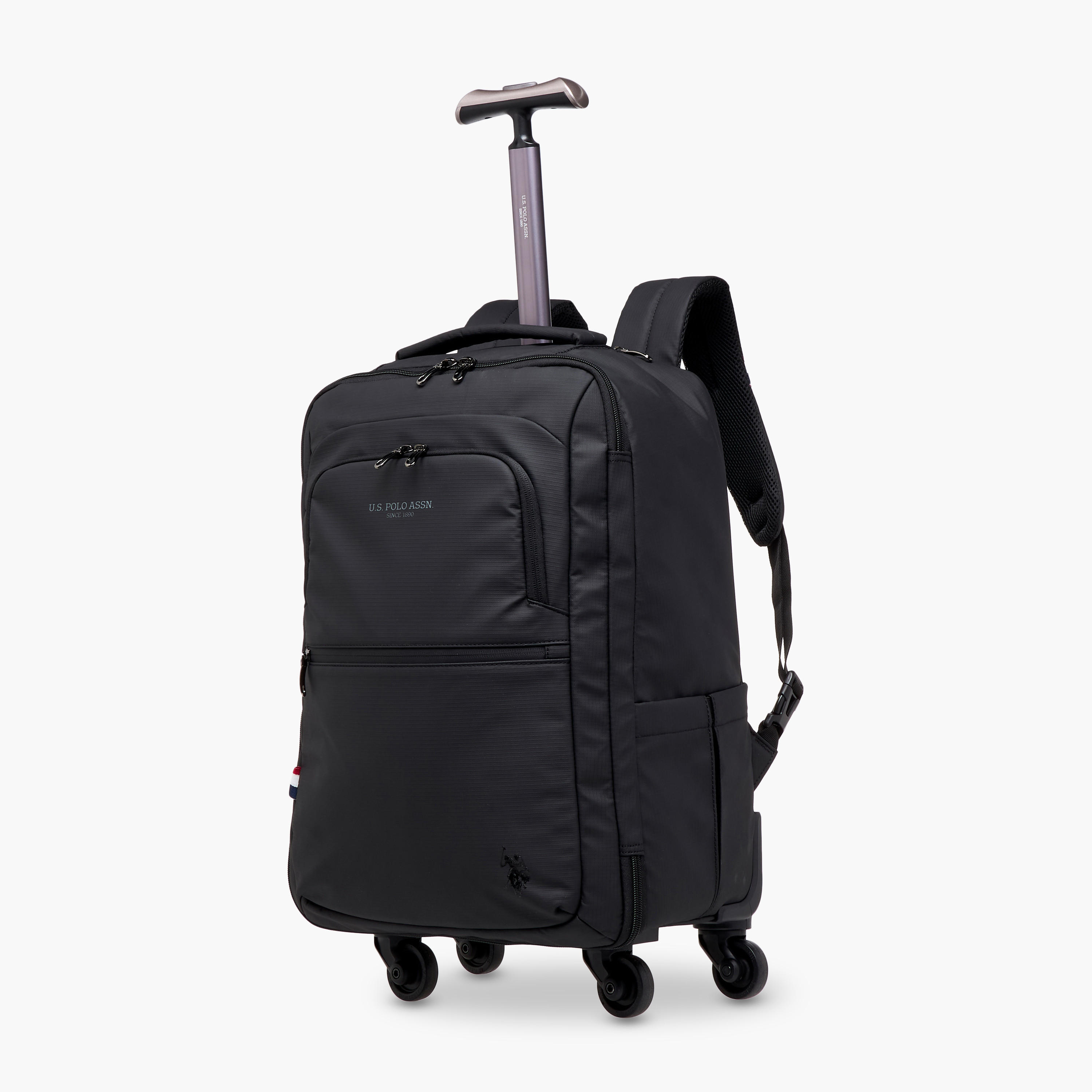 US POLO ASSN. Logo Detail 19-inch Trolley Backpack with Retractable Handle - 60x35x32 cms-school-bagsandbackpacks-trolleybags-image-2