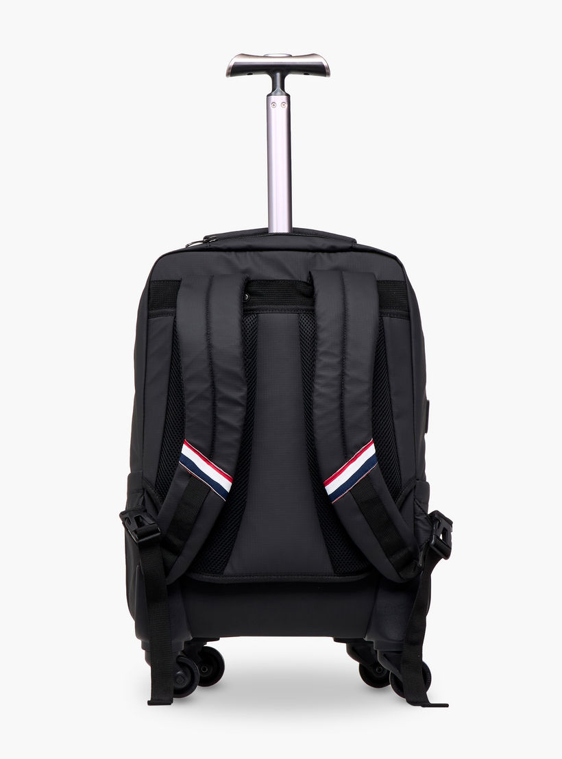 US POLO ASSN. Logo Detail 19-inch Trolley Backpack with Retractable Handle - 60x35x32 cms-school-bagsandbackpacks-trolleybags-image-4