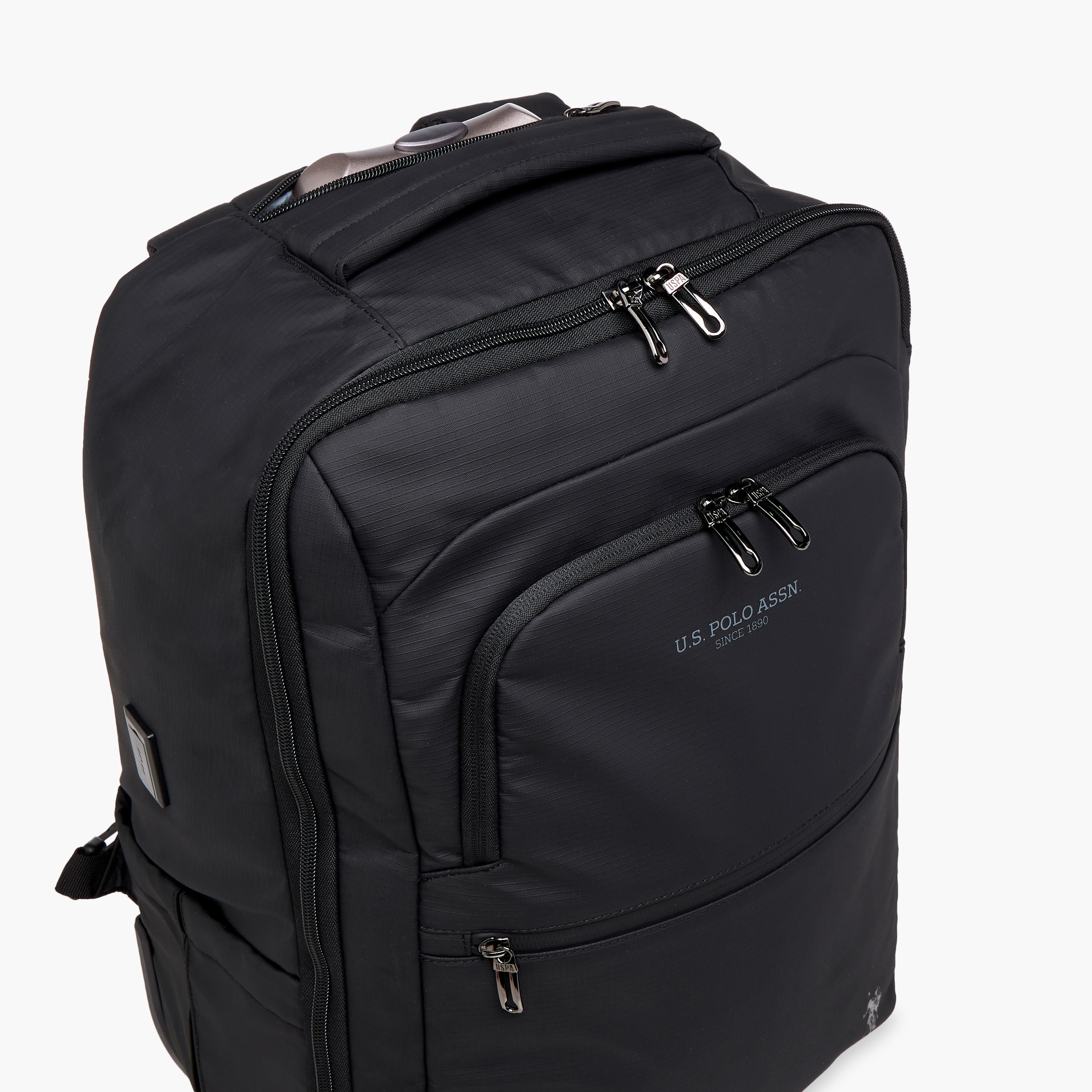 US POLO ASSN. Logo Detail 19-inch Trolley Backpack with Retractable Handle - 60x35x32 cms-school-bagsandbackpacks-trolleybags-image-7