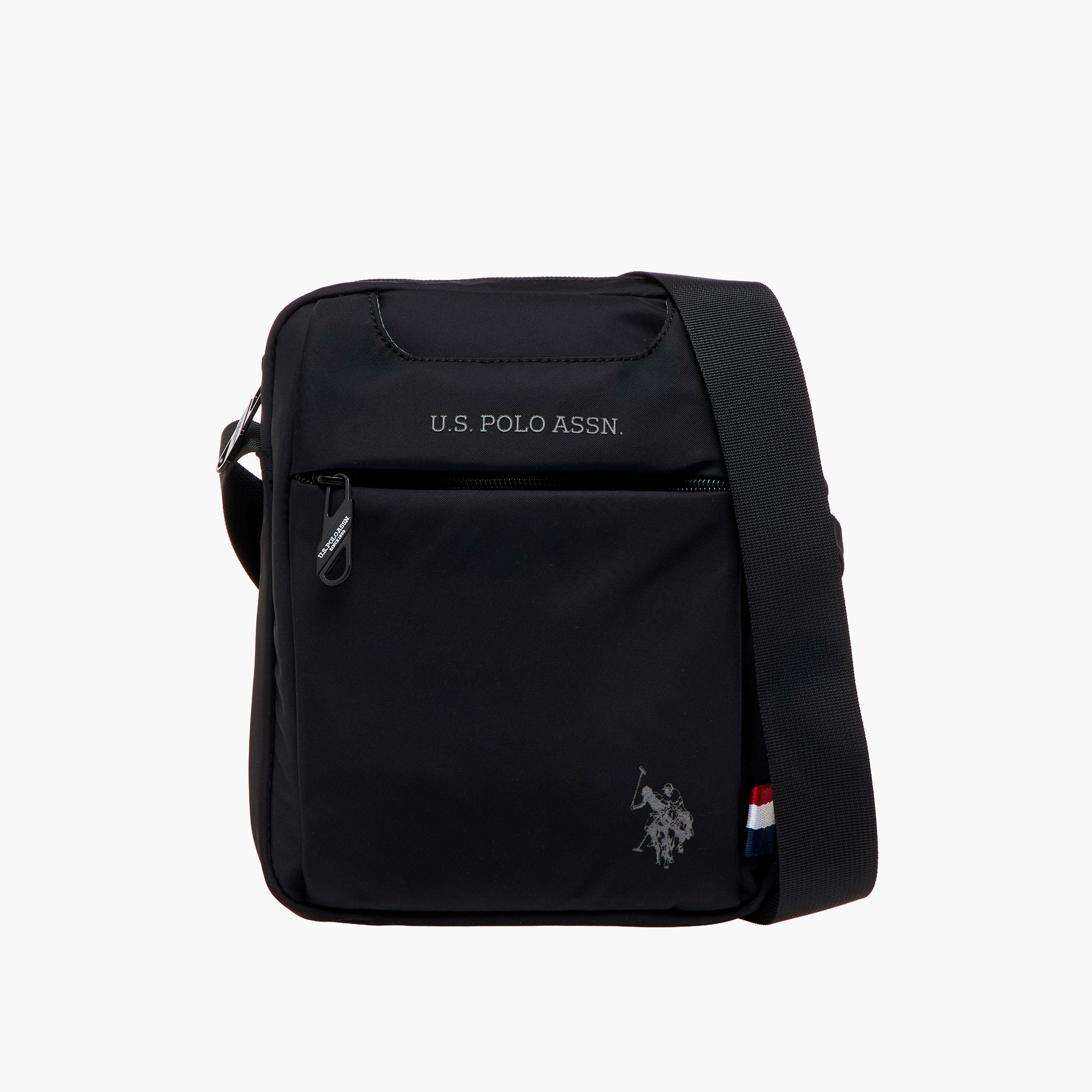 US POLO ASSN. Solid Crossbody Bag with Adjustable Strap and Zip Closure-women-bagsandwallets-handbags-image-1