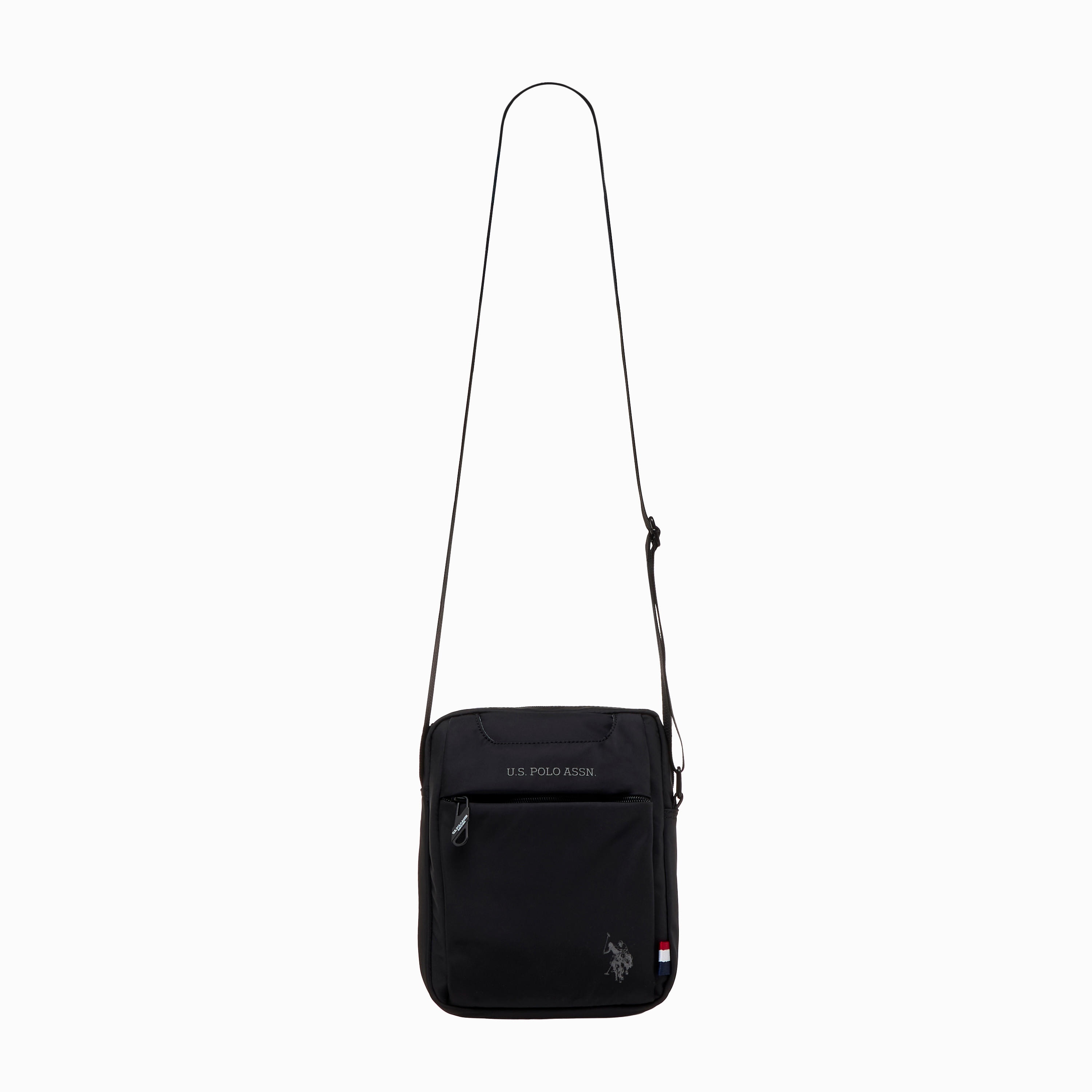 US POLO ASSN. Solid Crossbody Bag with Adjustable Strap and Zip Closure-women-bagsandwallets-handbags-image-2