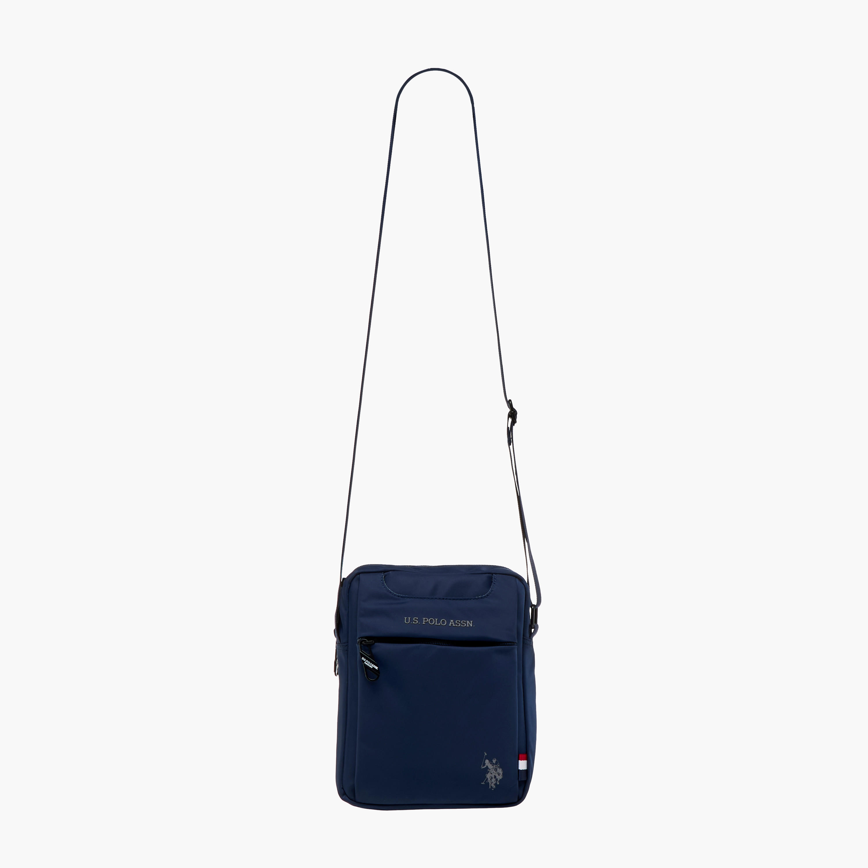 US POLO ASSN. Solid Crossbody Bag with Adjustable Strap and Zip Closure-men-bags-image-2