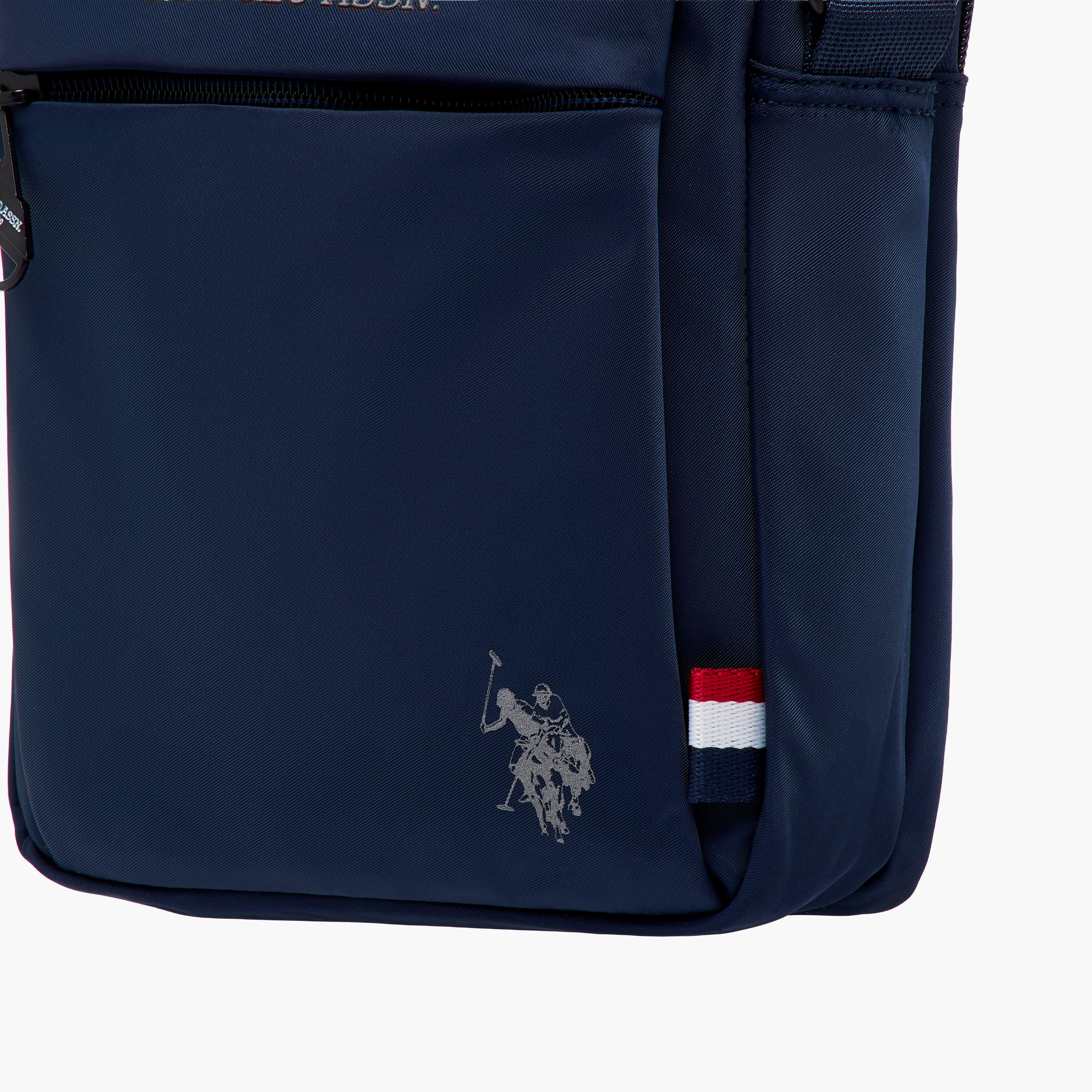 US POLO ASSN. Solid Crossbody Bag with Adjustable Strap and Zip Closure-men-bags-image-5