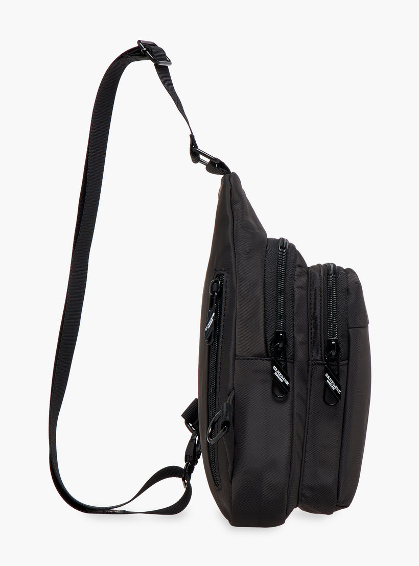 US POLO ASSN. Solid Sling Backpack with Adjustable Strap and Zip Closure - 62x43x28 cms-women-bagsandwallets-handbags-image-3