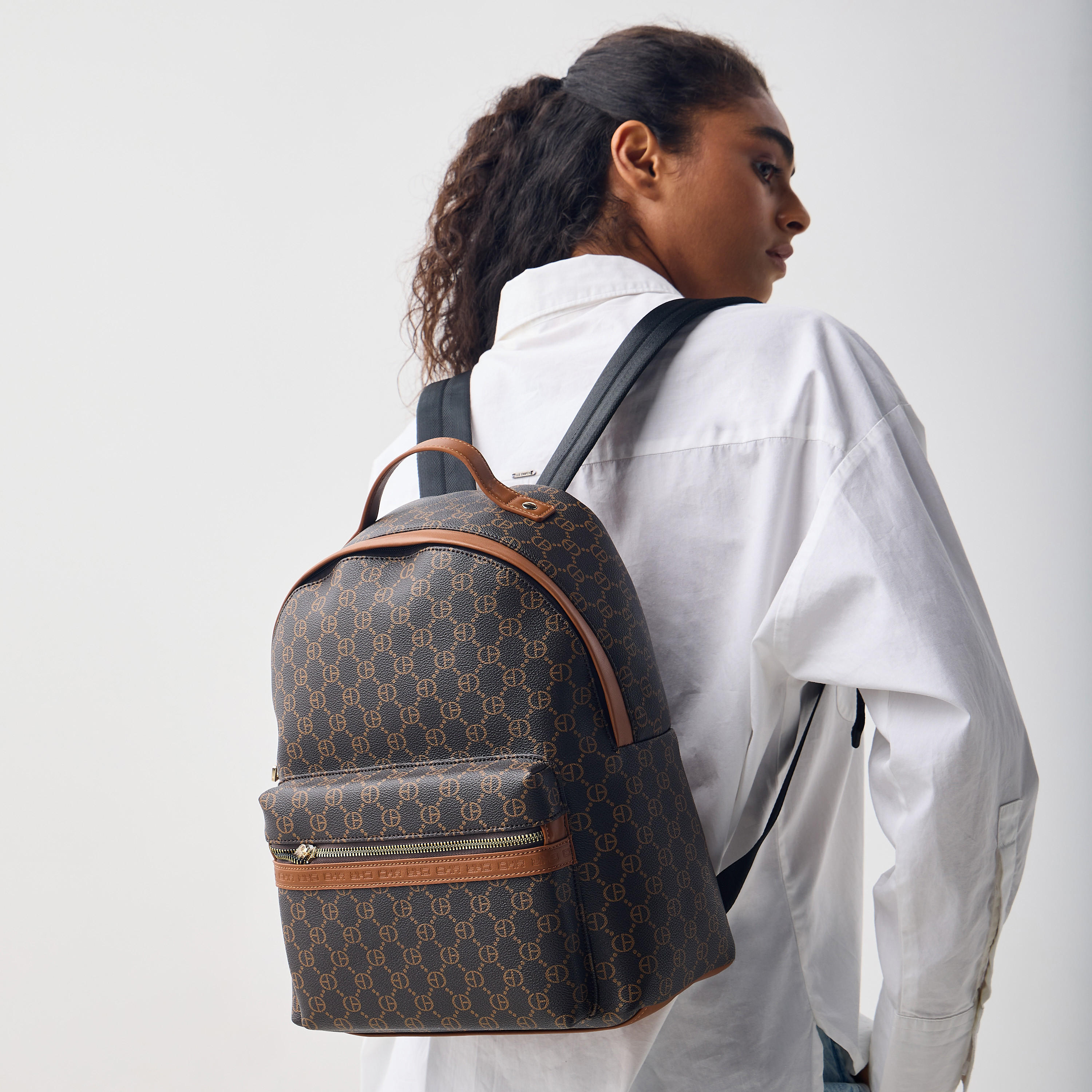 Chrisbella Printed Backpack with Adjustable Shoulder Straps and Zip Closure - 30x19x36 cms-women-bagsandwallets-backpacks-image-2