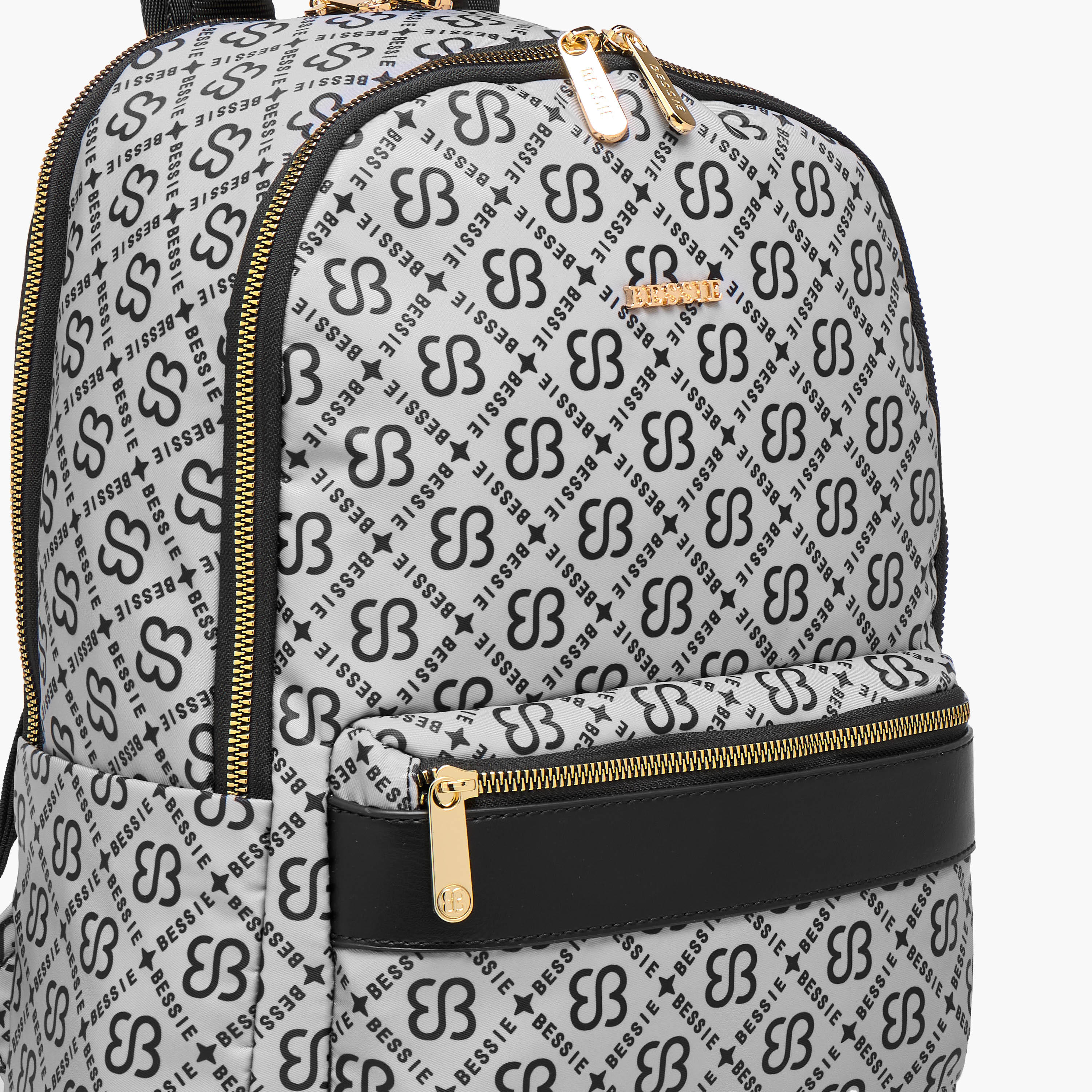 Bessie London Monogram Print Backpack with Adjustable Shoulder Straps and Zip Closure - 30x37x14 cms-women-bagsandwallets-backpacks-image-5