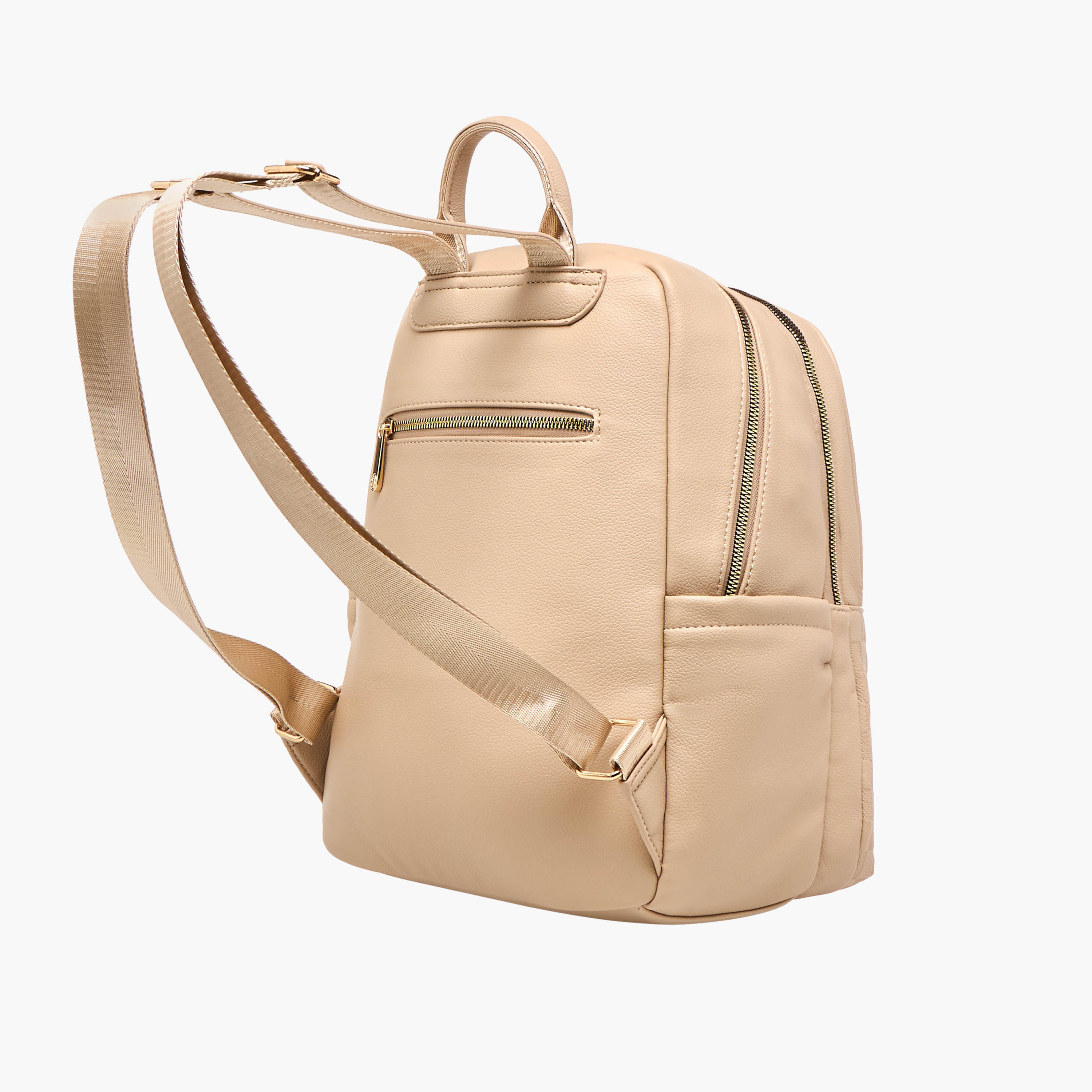 Bessie London Embossed Backpack with Adjustable Shoulder Straps and Zip Closure - 29x37x19 cms-women-bagsandwallets-backpacks-image-4