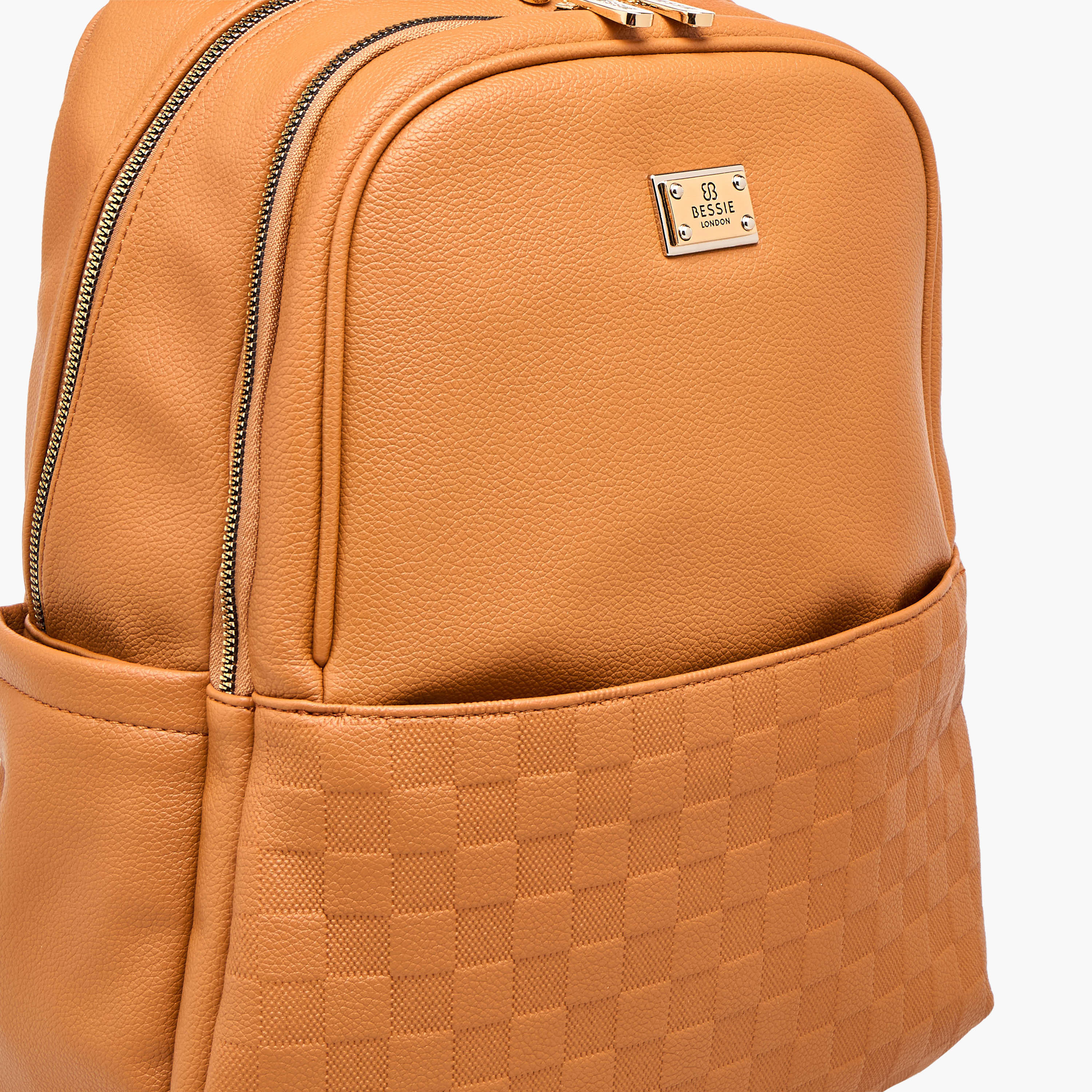 Bessie London Embossed Backpack with Adjustable Shoulder Straps and Zip Closure - 29x37x19 cms-women-bagsandwallets-backpacks-image-5