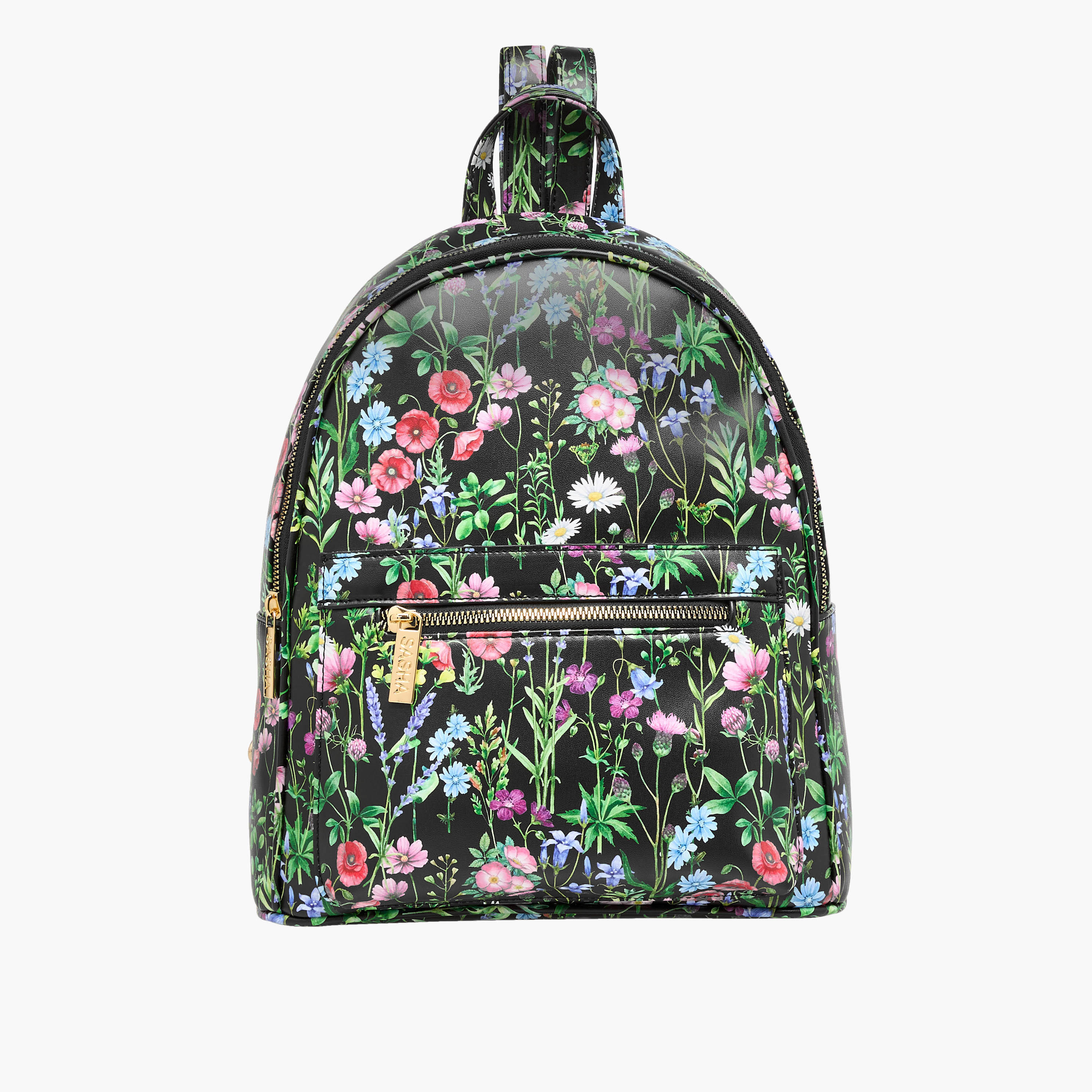 Sasha All-Over Floral Print Backpack with Adjustable Straps and Zip Closure - 26x17x32 cms-women-bagsandwallets-backpacks-image-1