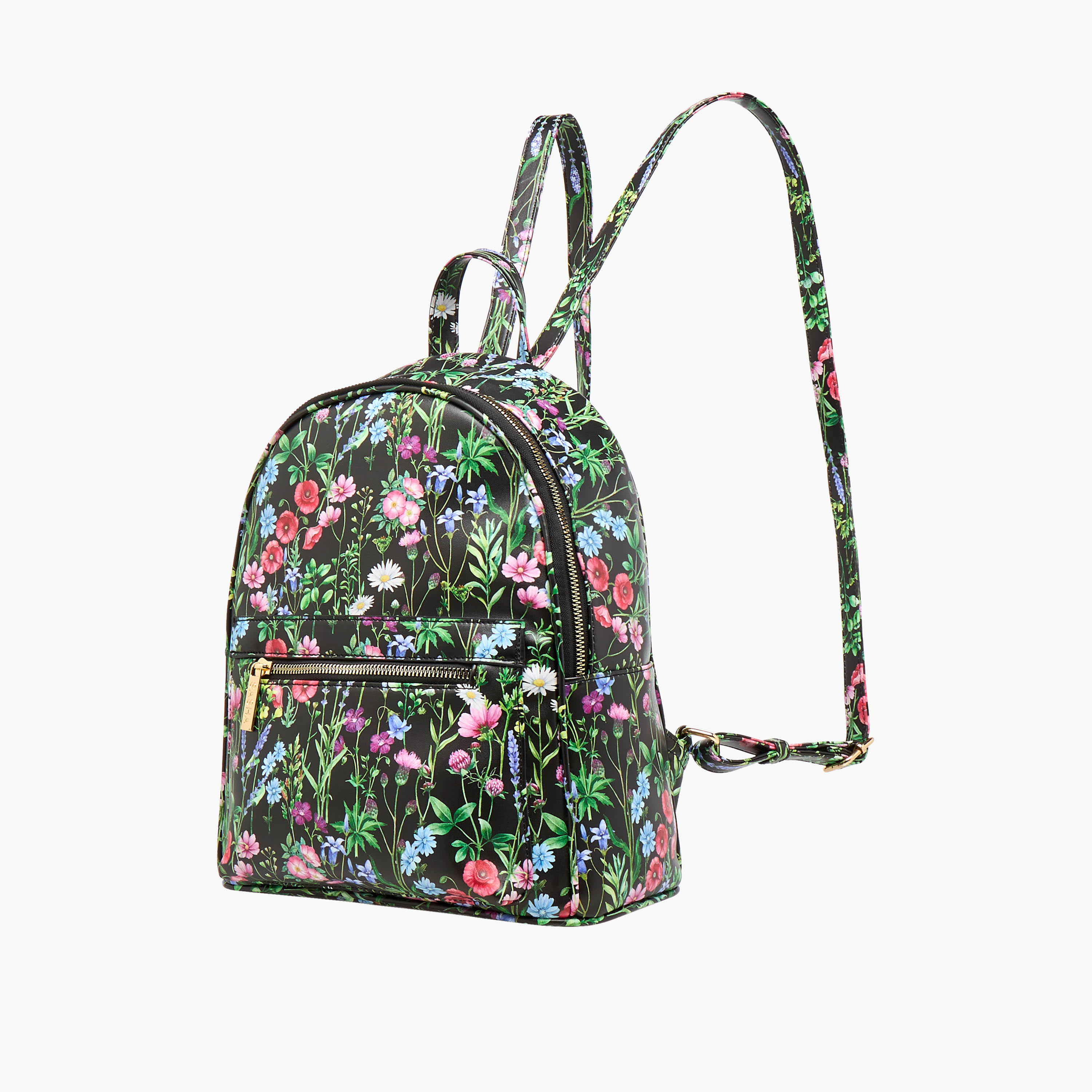 Sasha All-Over Floral Print Backpack with Adjustable Straps and Zip Closure - 26x17x32 cms-women-bagsandwallets-backpacks-image-3