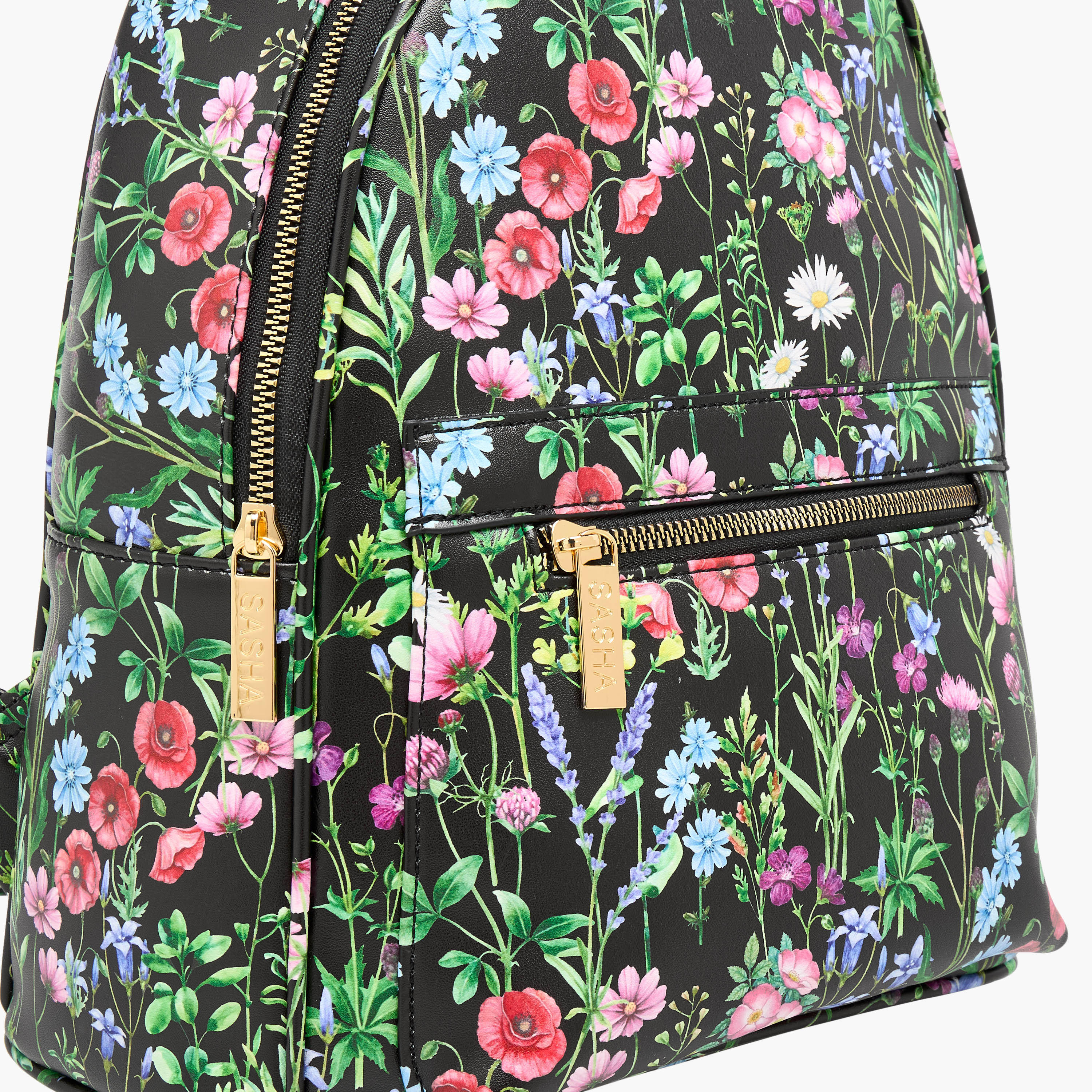 Sasha All-Over Floral Print Backpack with Adjustable Straps and Zip Closure - 26x17x32 cms-women-bagsandwallets-backpacks-image-5