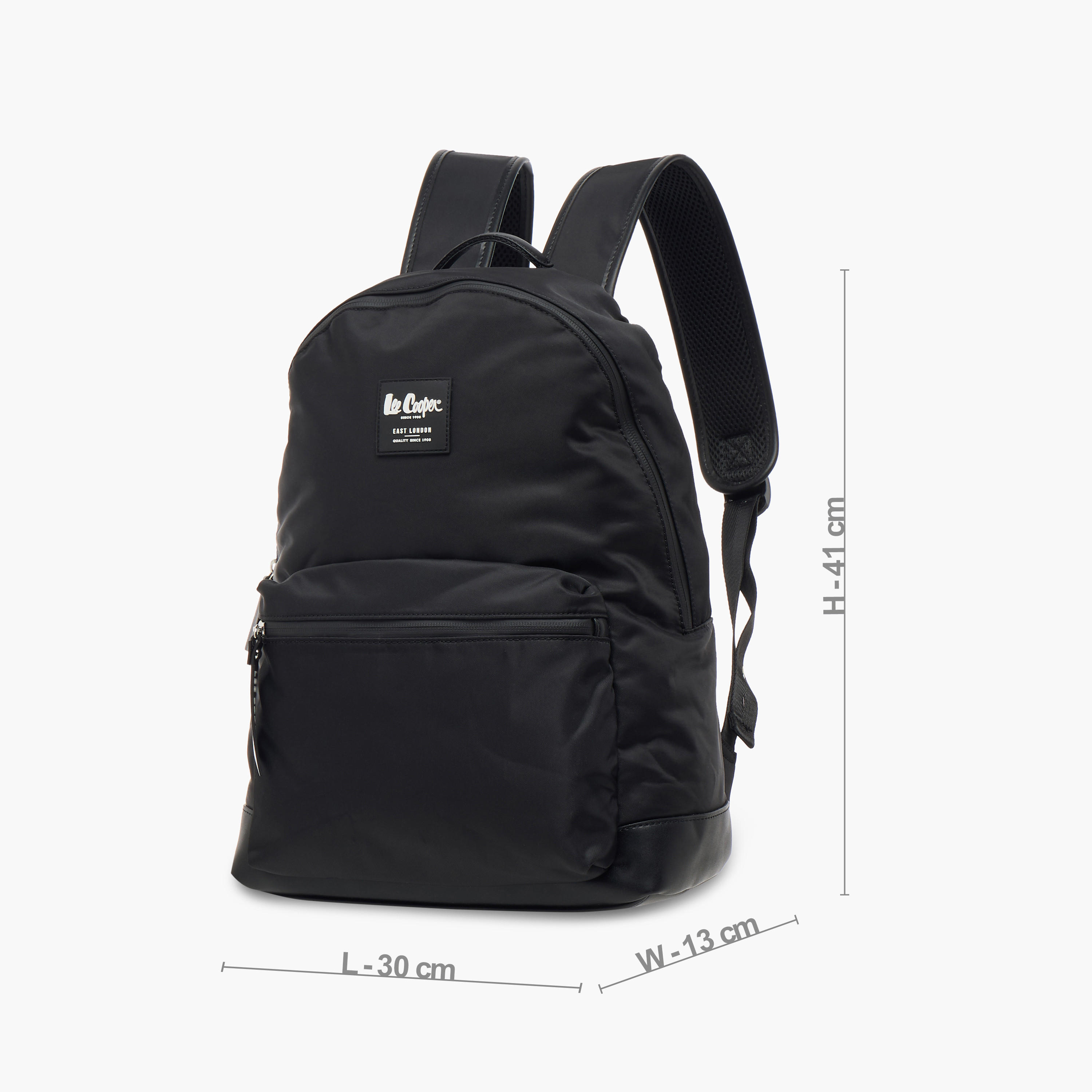 Lee Cooper Solid School Backpack with Adjustable Straps and Zip Closure - 30x13x41 cm-women-bagsandwallets-backpacks-image-2