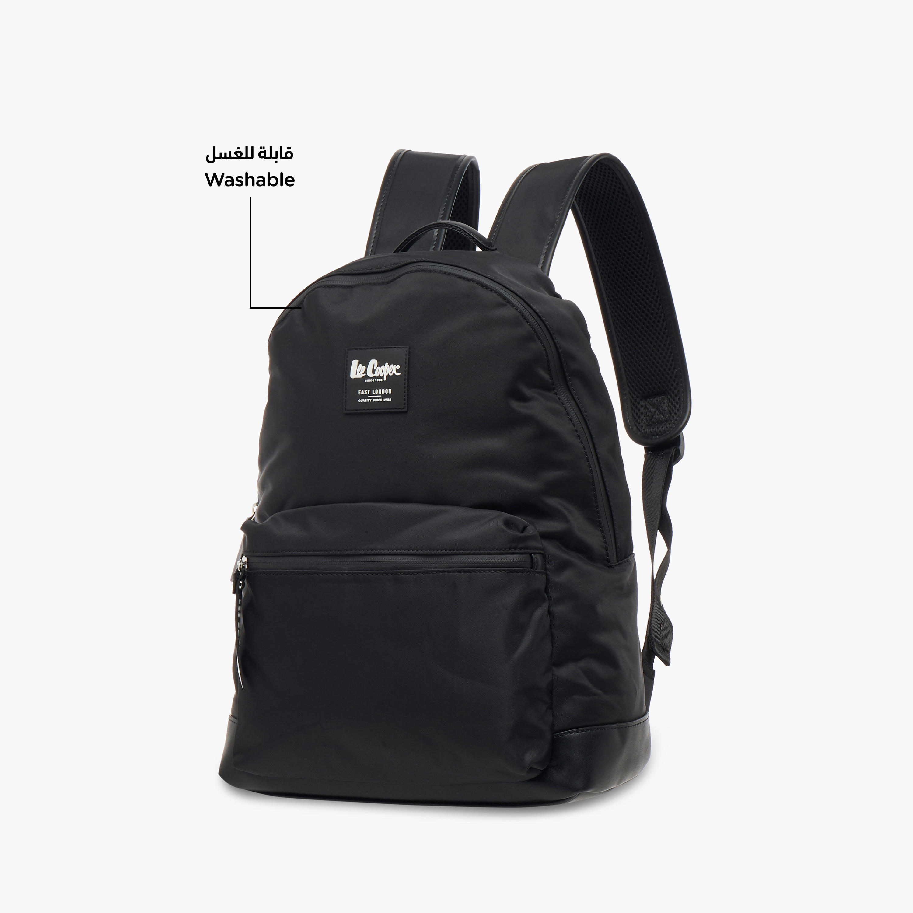 Lee Cooper Solid School Backpack with Adjustable Straps and Zip Closure - 30x13x41 cm-women-bagsandwallets-backpacks-image-6
