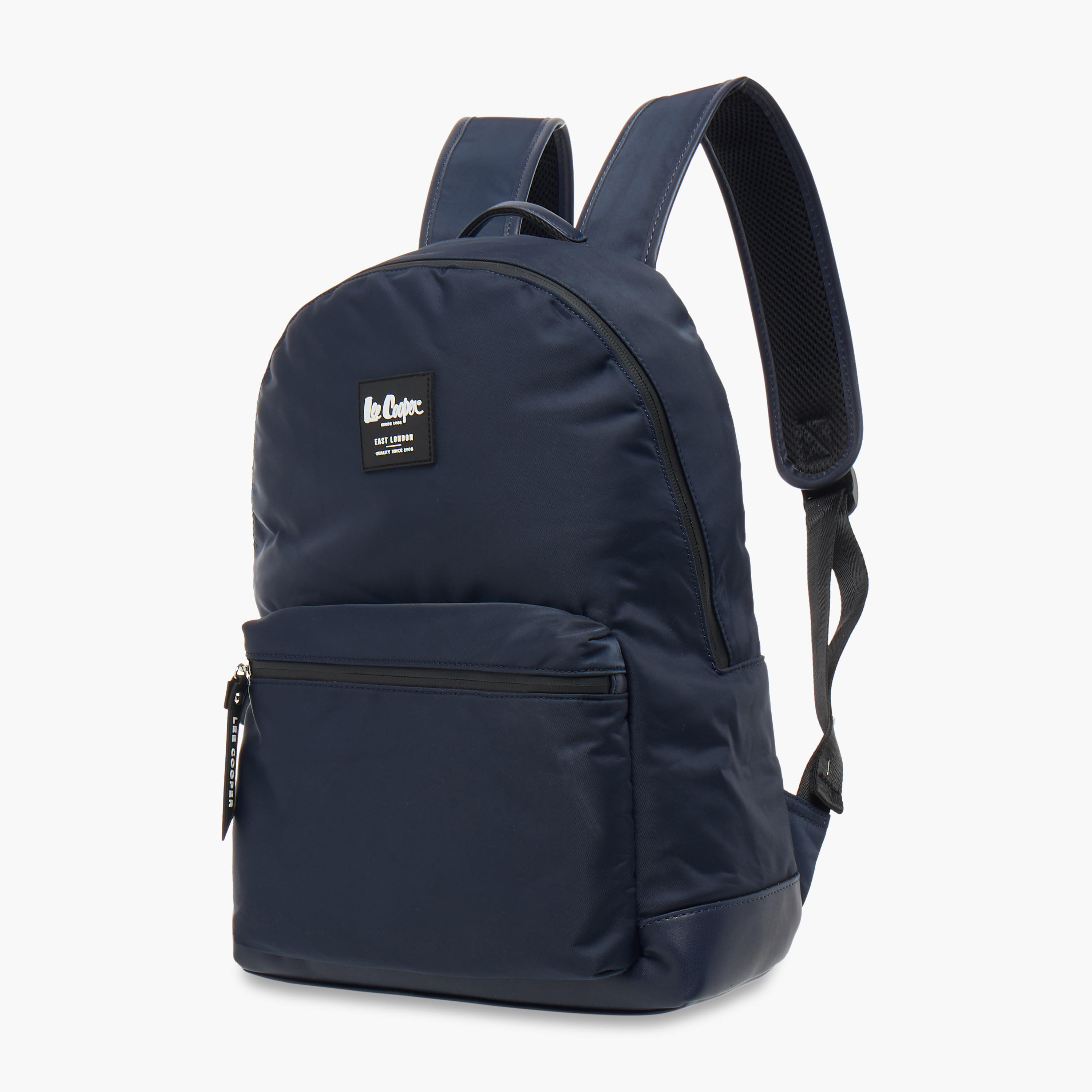 Lee Cooper Solid School Backpack with Adjustable Straps and Zip Closure - 30x13x41 cm-women-bagsandwallets-backpacks-image-2
