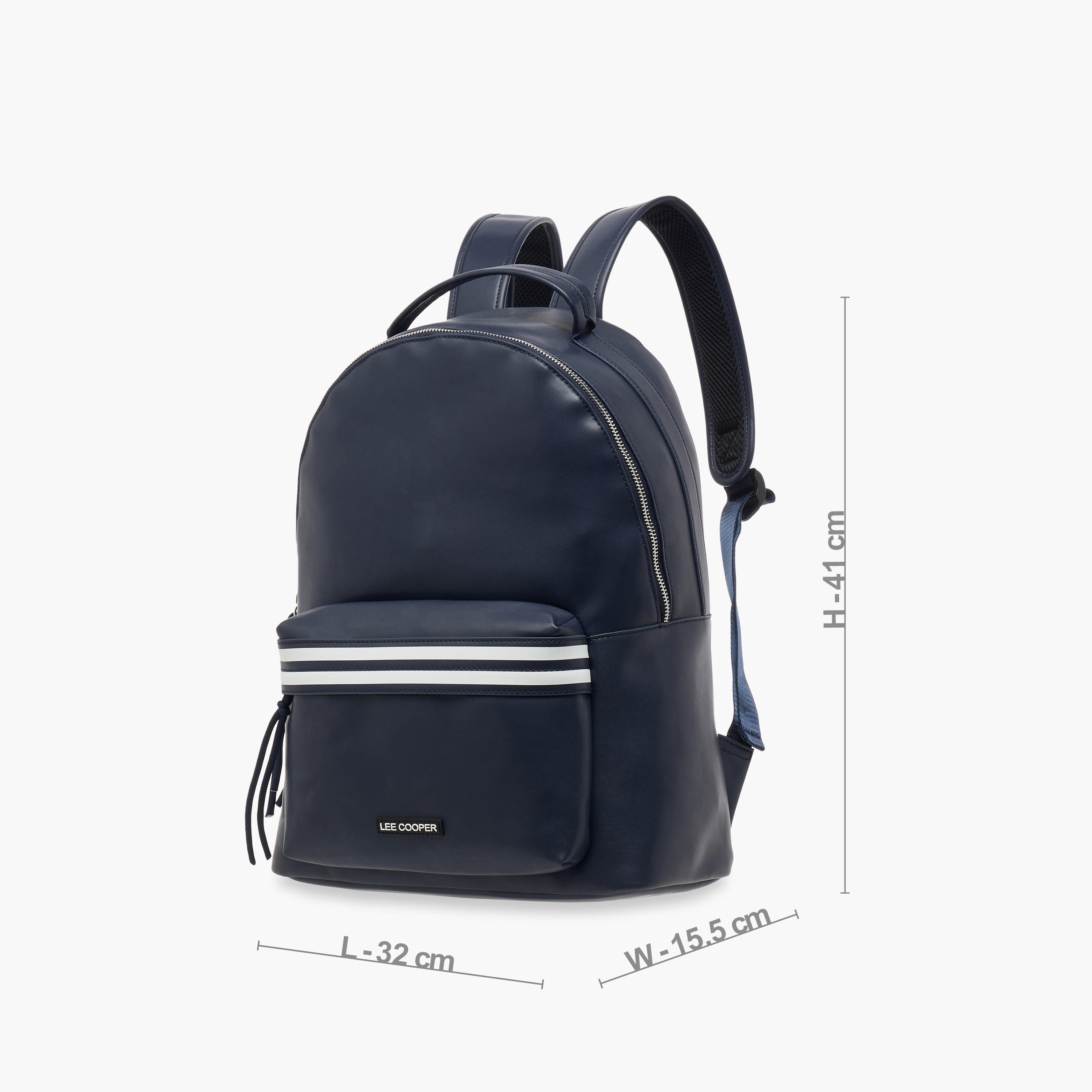 Lee Cooper Solid School Backpack with Adjustable Straps and Zip Closure - 32x16x41 cm-men-bags-image-2