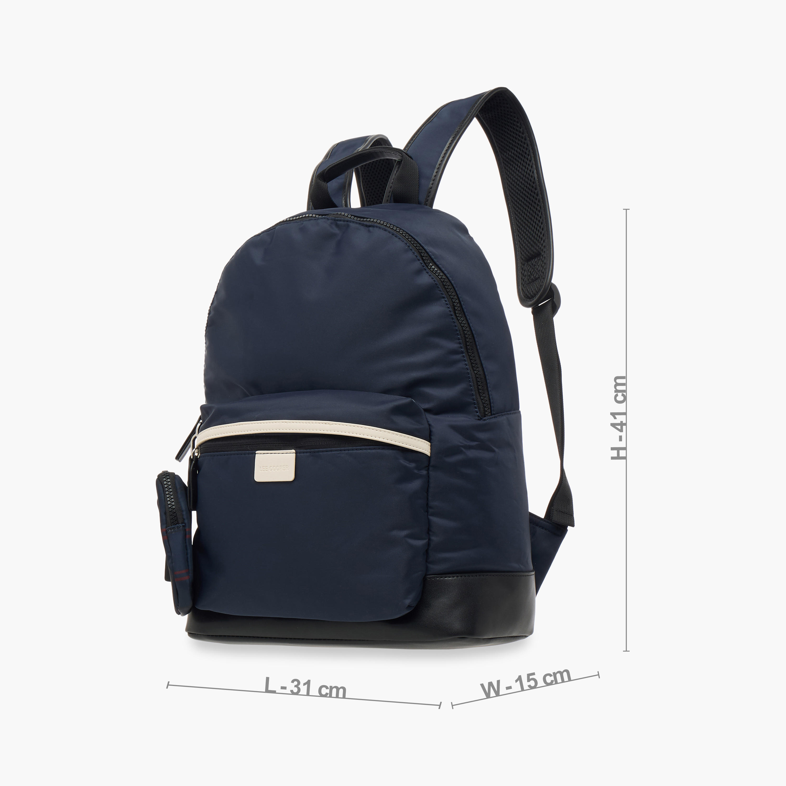 Lee Cooper Solid School Backpack and Zip Closure and Pouch - 31x15x41 cm-women-bagsandwallets-backpacks-image-2