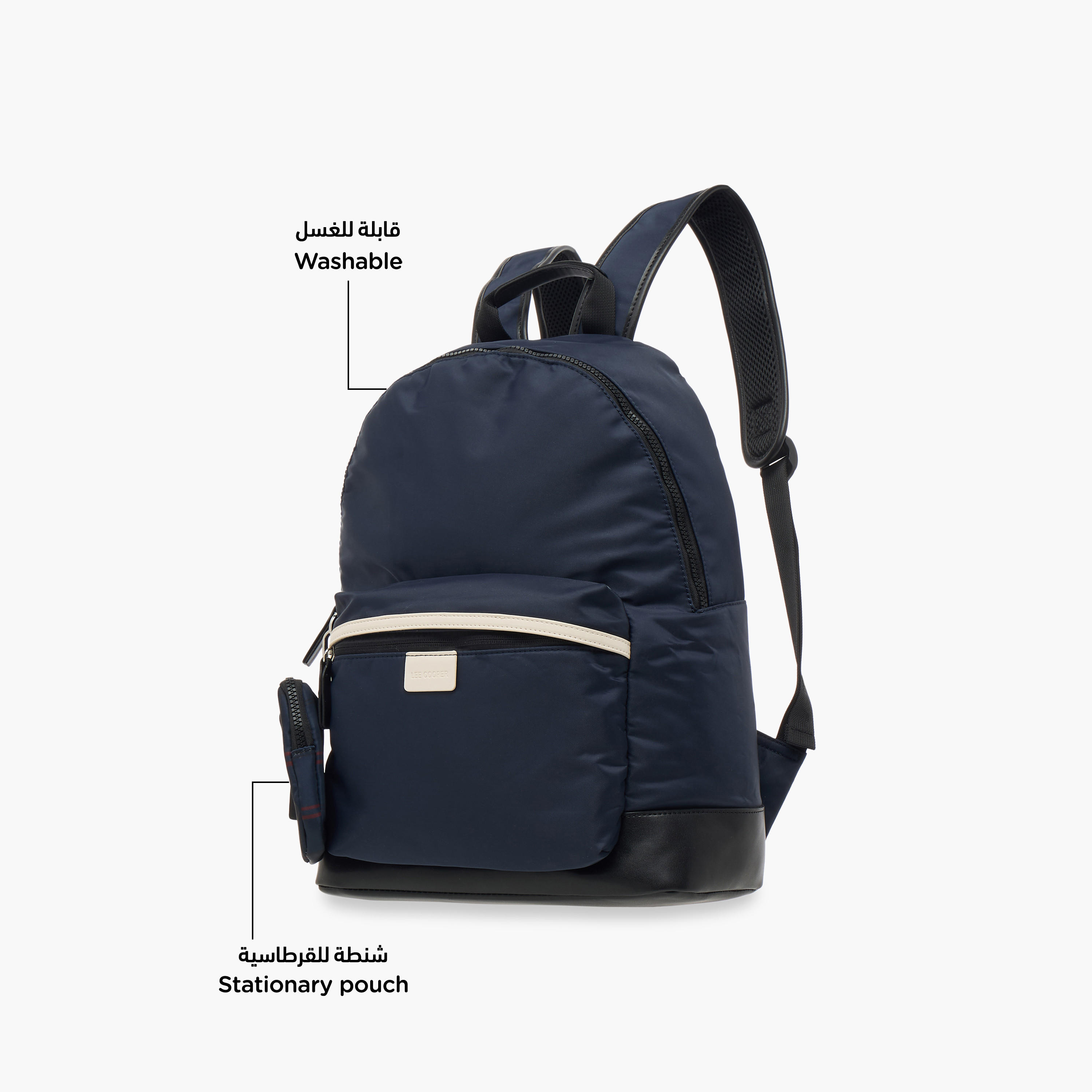 Lee Cooper Solid School Backpack and Zip Closure and Pouch - 31x15x41 cm-women-bagsandwallets-backpacks-image-6