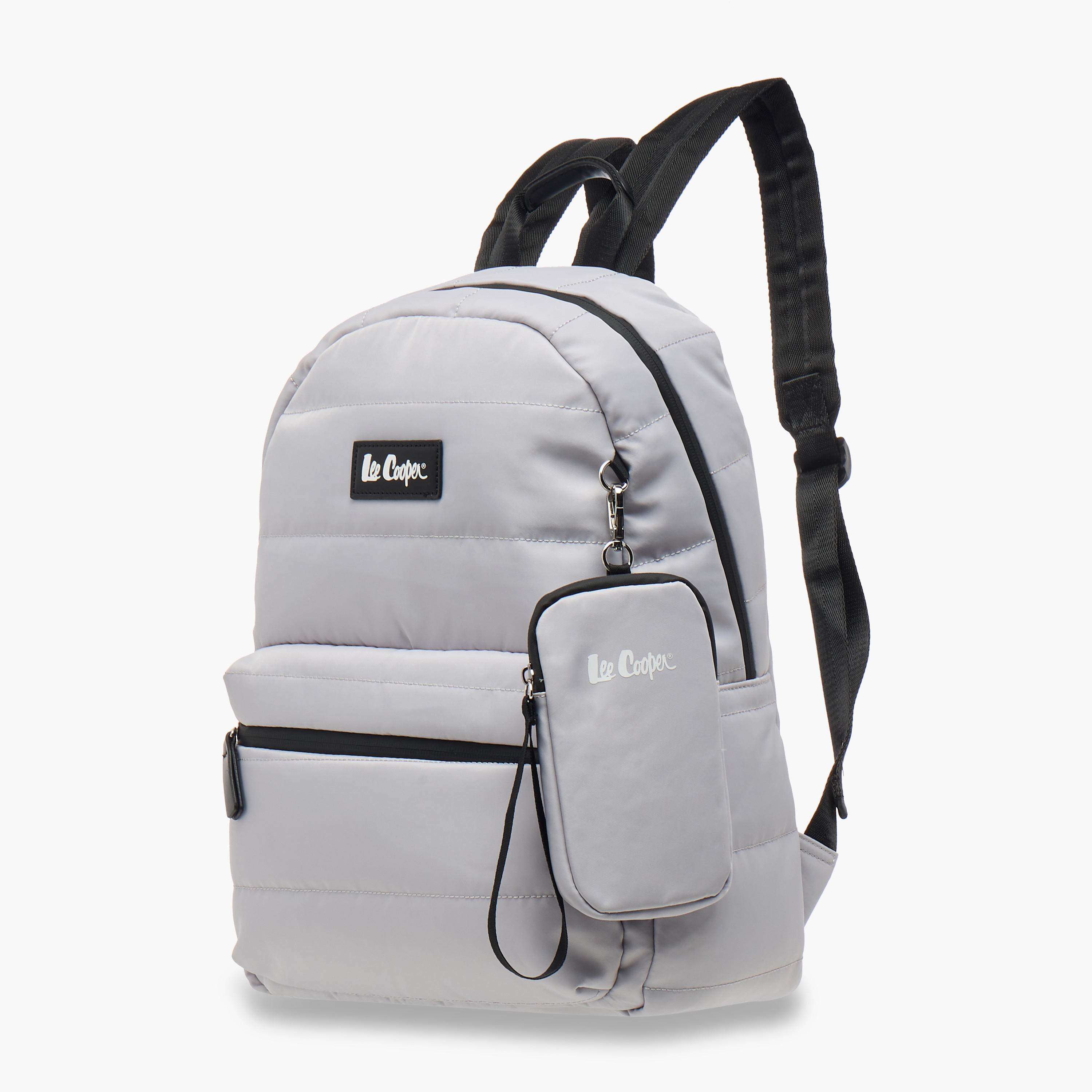 Lee Cooper Solid School Backpack with Zip Closure and Pouch - 31x14x42 cm-women-bagsandwallets-backpacks-image-2