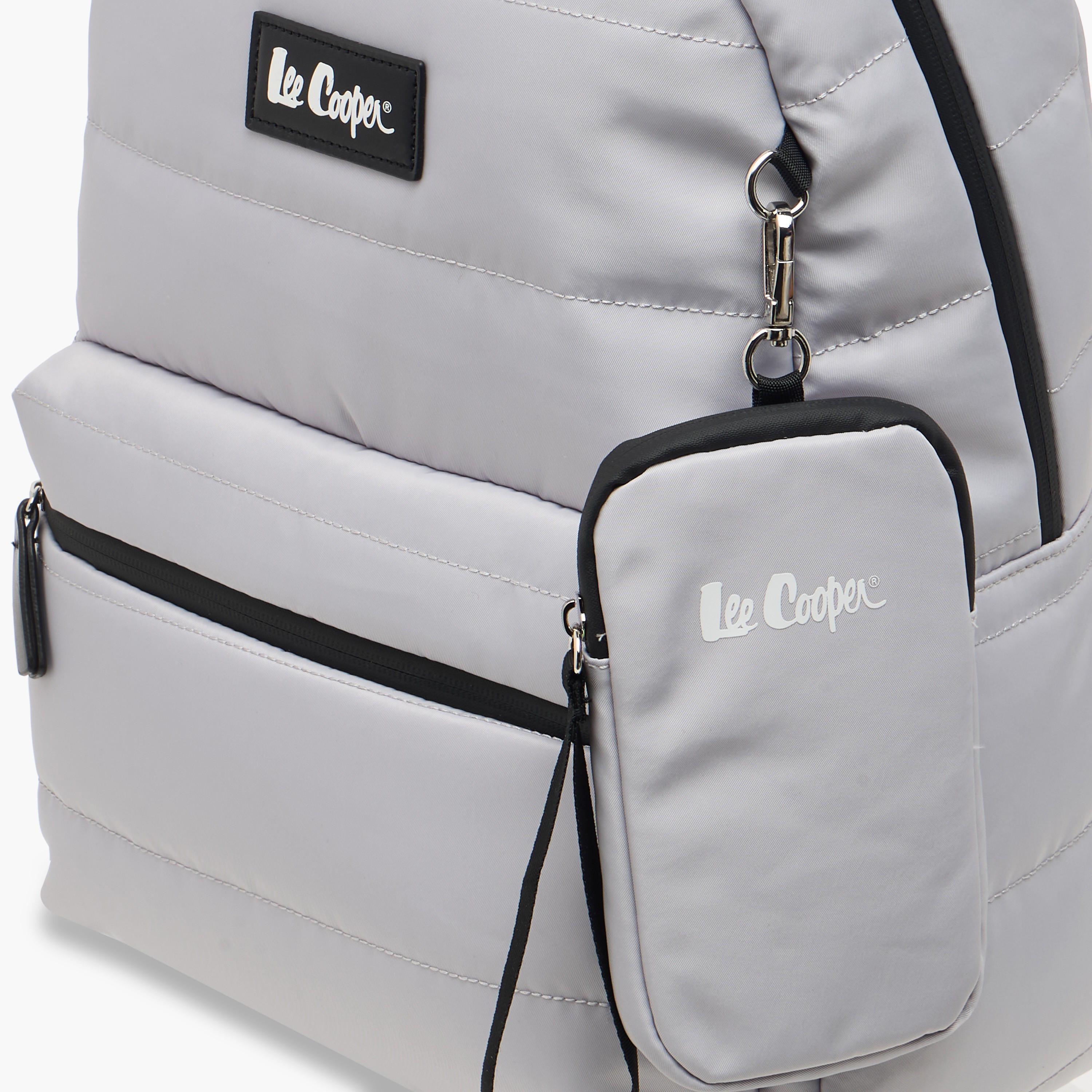 Lee Cooper Solid School Backpack with Zip Closure and Pouch - 31x14x42 cm-women-bagsandwallets-backpacks-image-5