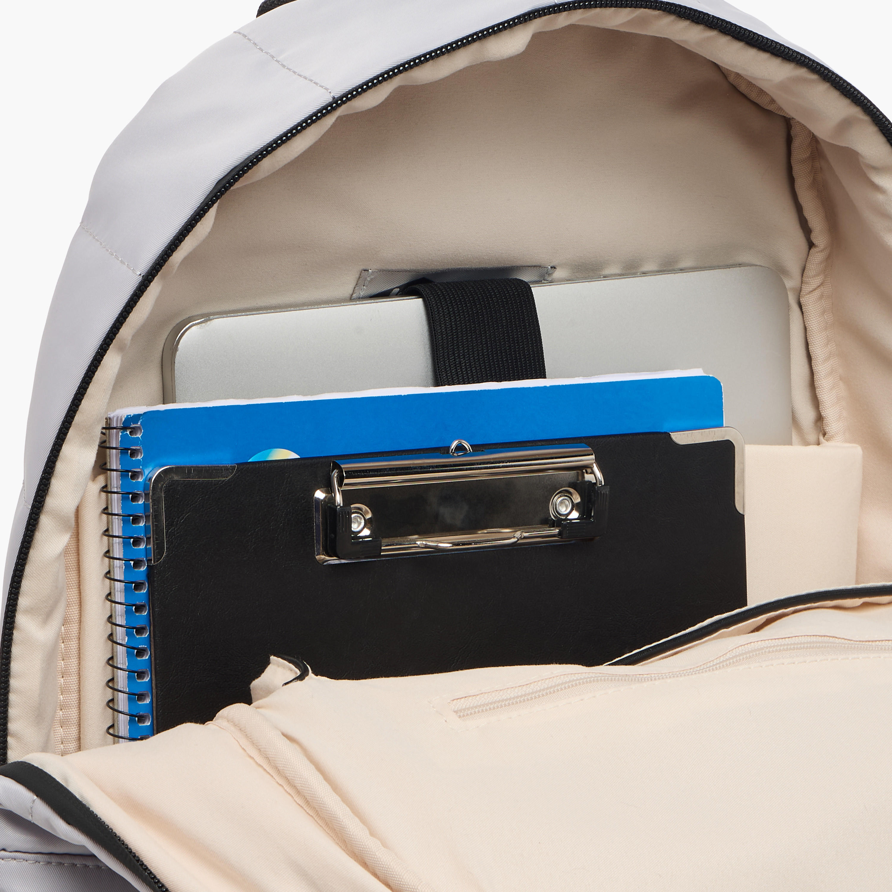 Lee Cooper Solid School Backpack with Zip Closure and Pouch - 31x14x42 cm-women-bagsandwallets-backpacks-image-7
