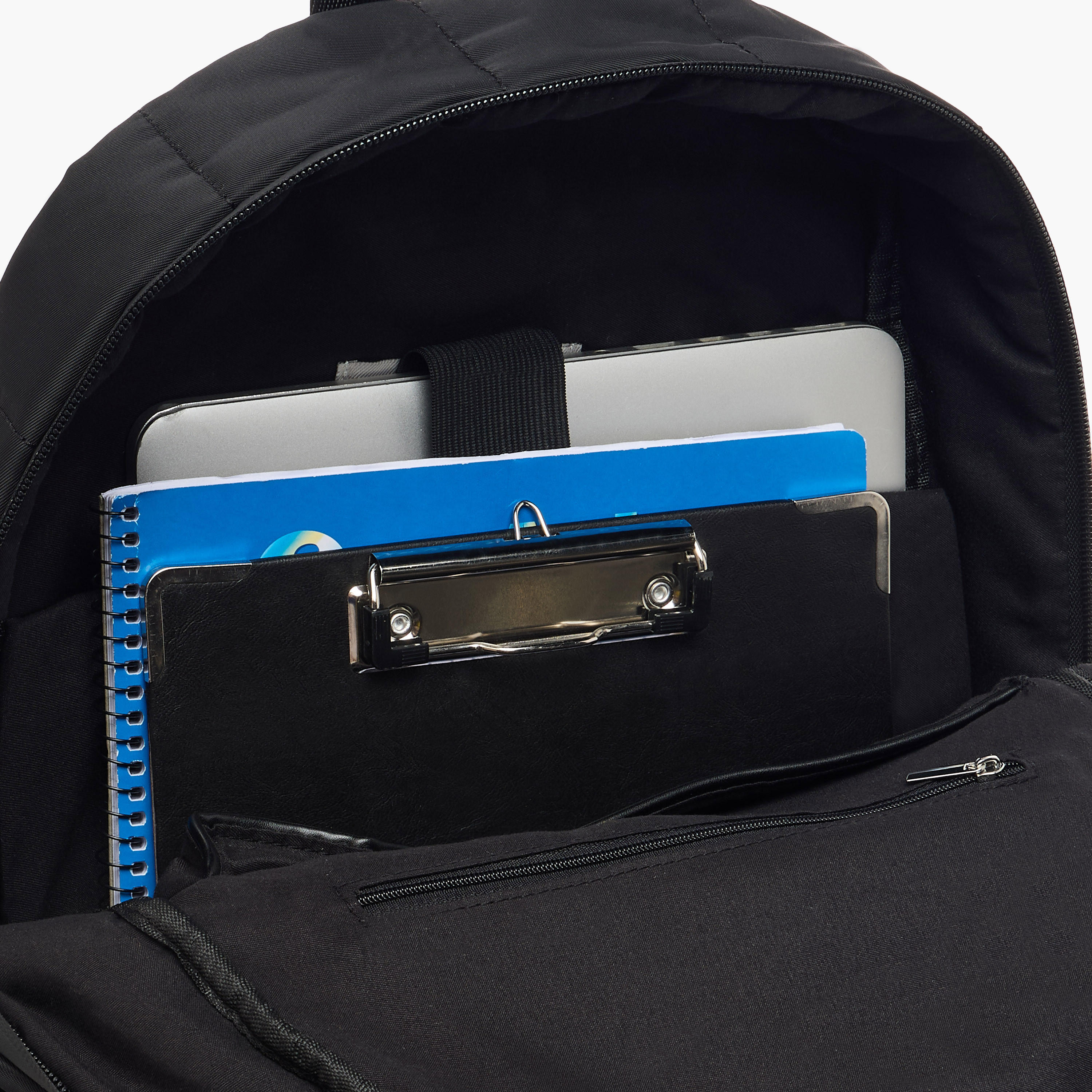Lee Cooper Solid School Backpack with Zip Closure and Pouch - 31x14x42 cm-women-bagsandwallets-backpacks-image-7