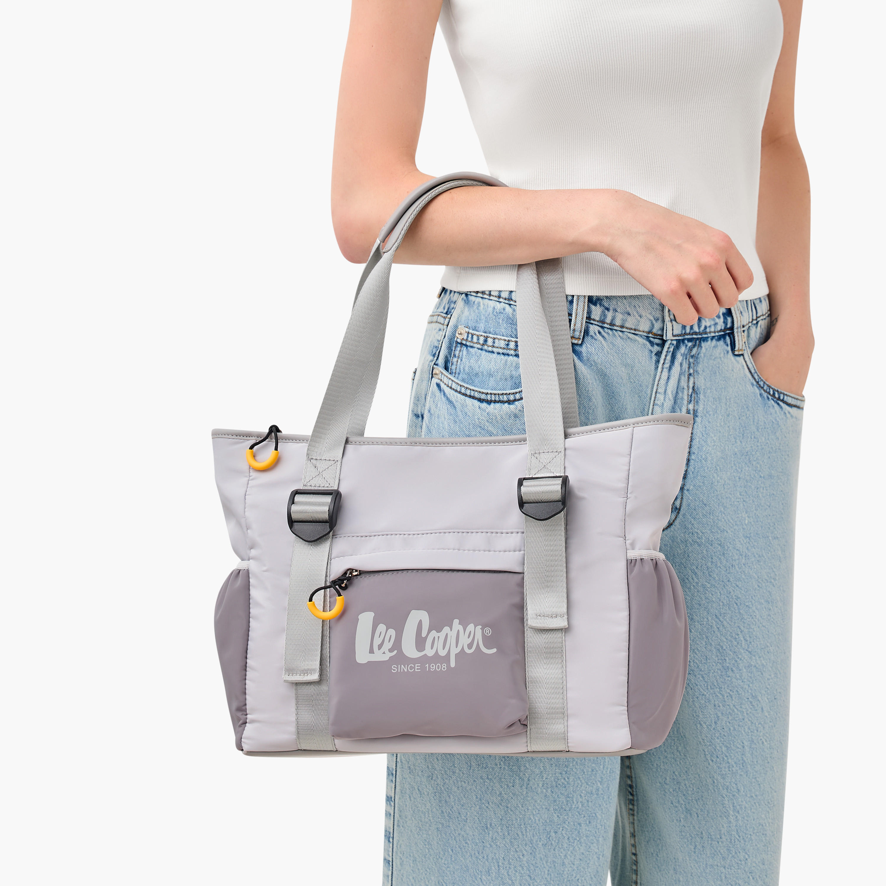 شنطة توت بقوالب ملونة ومقبض مزدوج وسحاب إغلاق من لي كوبر-women-bagsandwallets-handbags-image-2