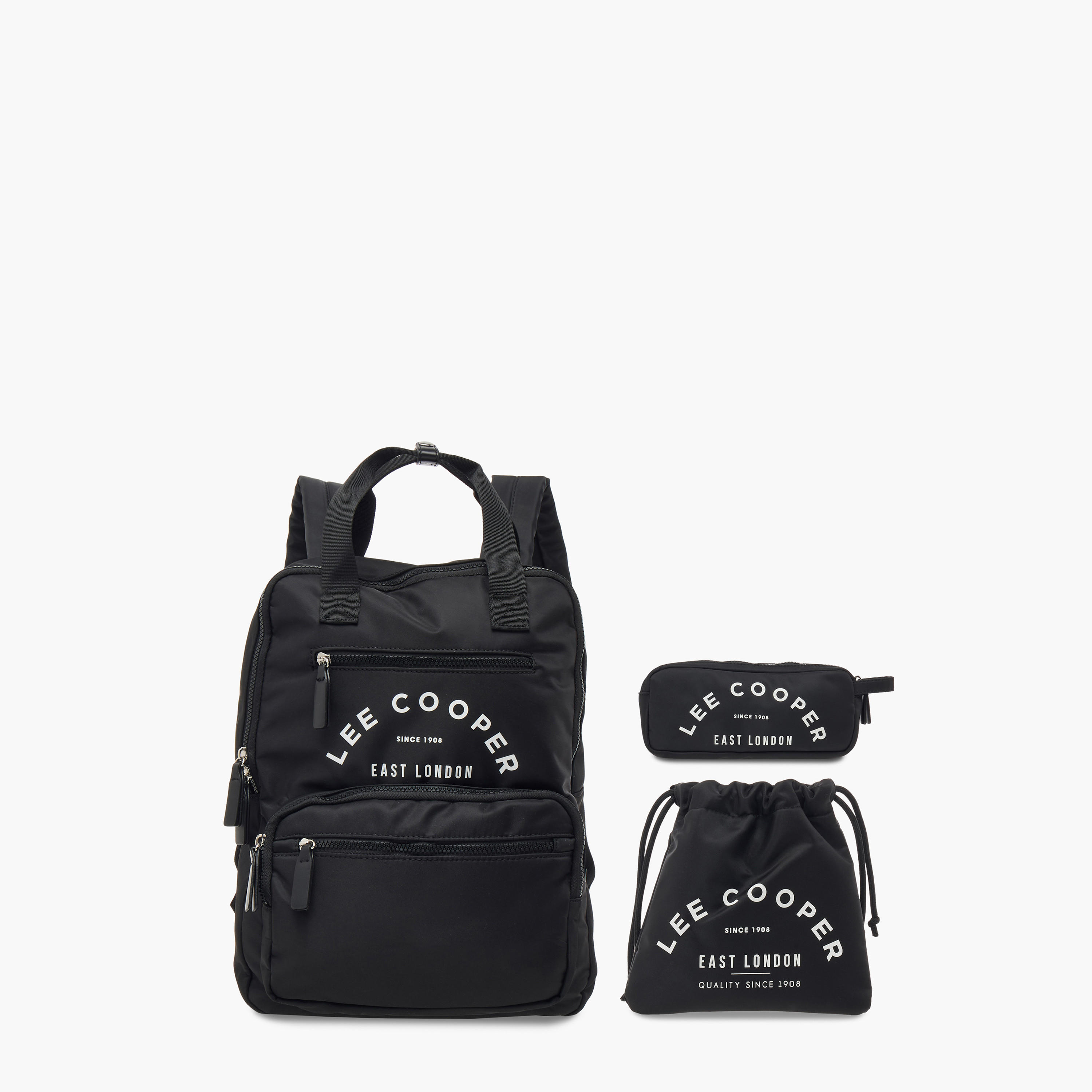 شنطة ظهر مدرسية بطبعات شعار مع مقلمة وشنطة صغيرة برباط من  لي كوبر-women-bagsandwallets-backpacks-image-10