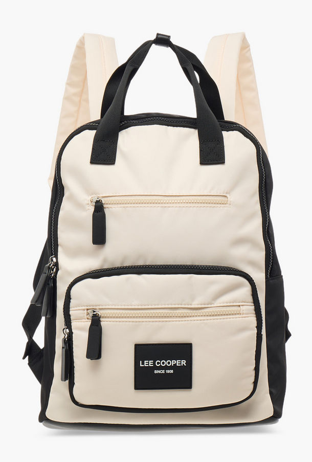 Lee Cooper Colourblock School Backpack with Adjustable Straps and Zip Closure - 31x13x38 cm-women-bagsandwallets-backpacks-image-1